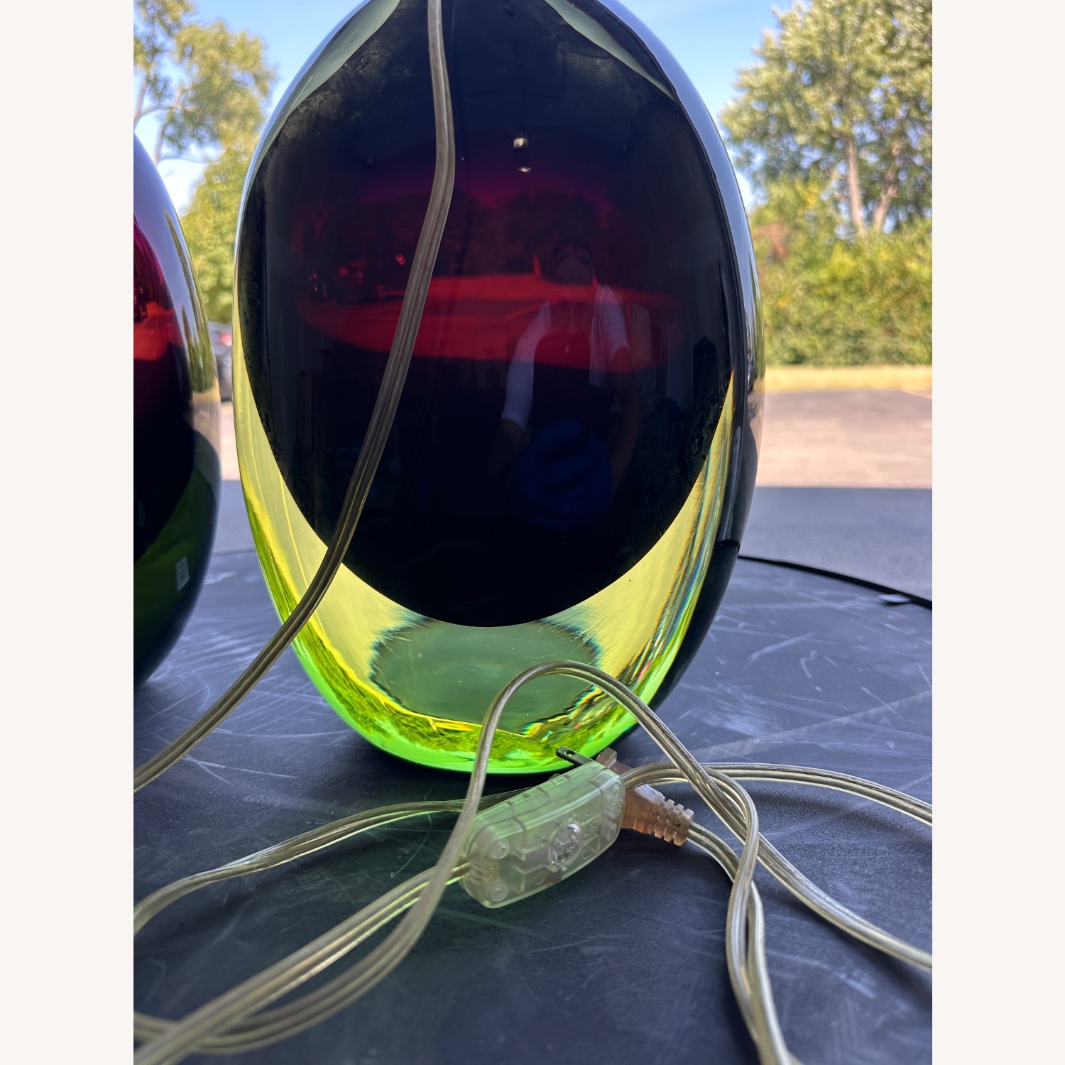 Vintage/Antique Finds Green Glass Table Lamps - image-17
