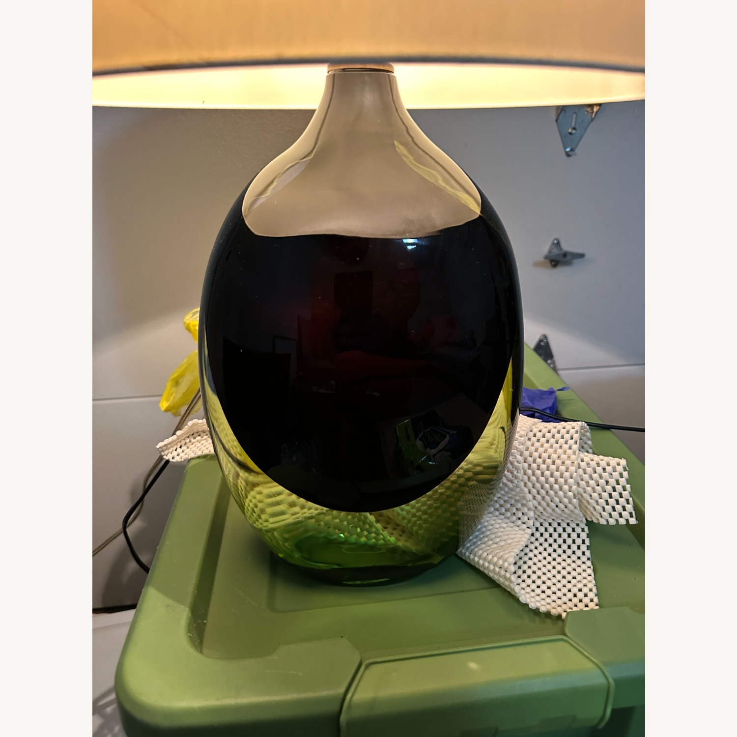 Vintage/Antique Finds Green Glass Table Lamps - image-11