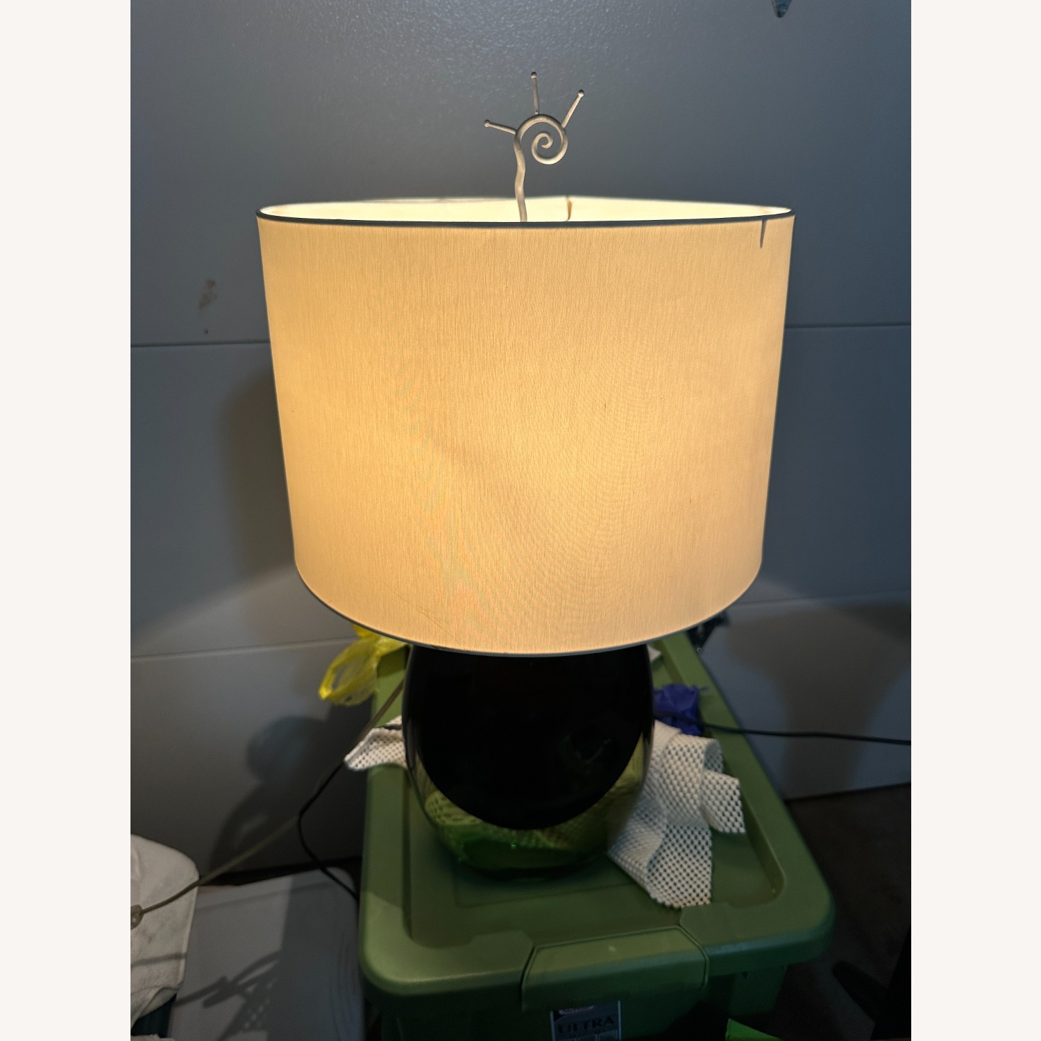 Vintage/Antique Finds Green Glass Table Lamps - image-12