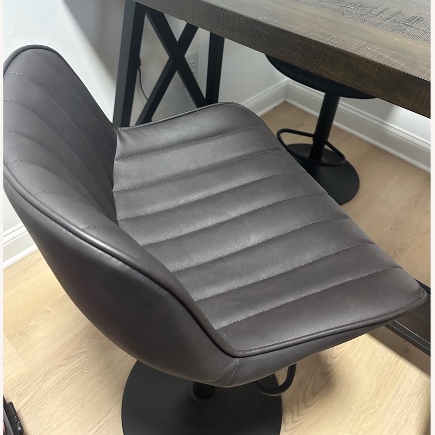 Wayfair Dark Brown Faux Leather Dining Chairs - image-4