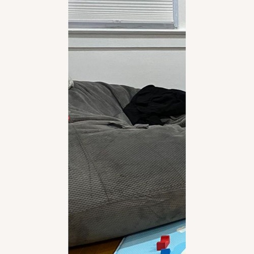 Used Cordaroy Queen+King (2 pieces) Gray Bean Chair/Bed for sale on AptDeco