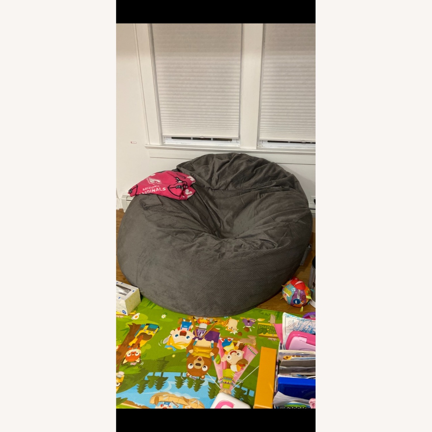 Cordaroy Queen+King (2 pieces) Gray Bean Chair/Bed - image-2