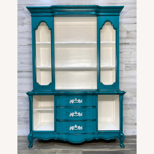 Used Turquoise French Provincial Bassett Open Hutch for sale on AptDeco