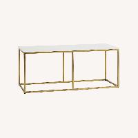Pottery Barn Delaney Rectangular Marble Coffee Table (40.5")