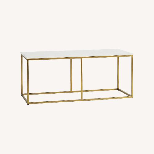 Used Pottery Barn Delaney Rectangular Marble Coffee Table (40.5") for sale on AptDeco