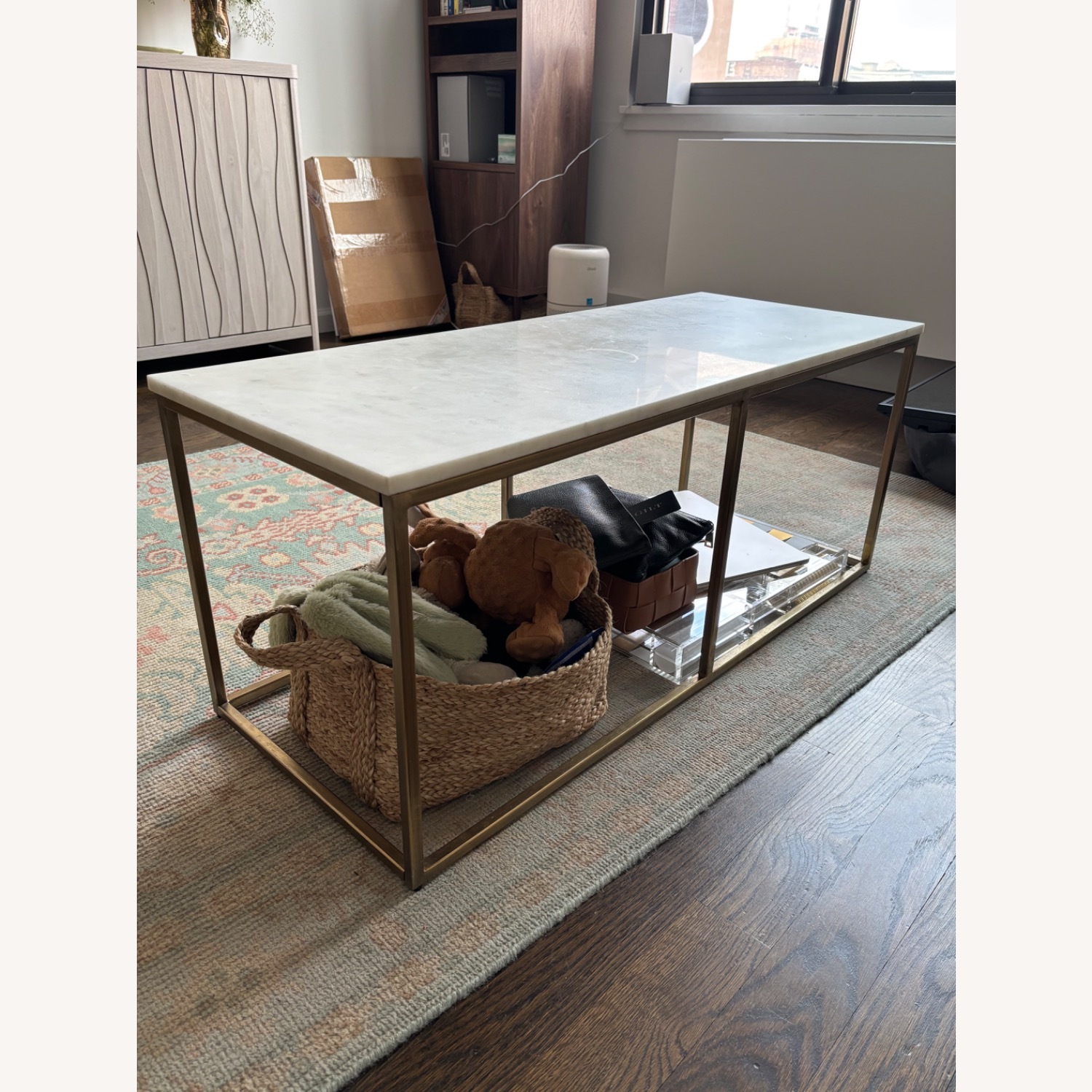 Pottery Barn Delaney Rectangular Marble Coffee Table (40.5") - image-5