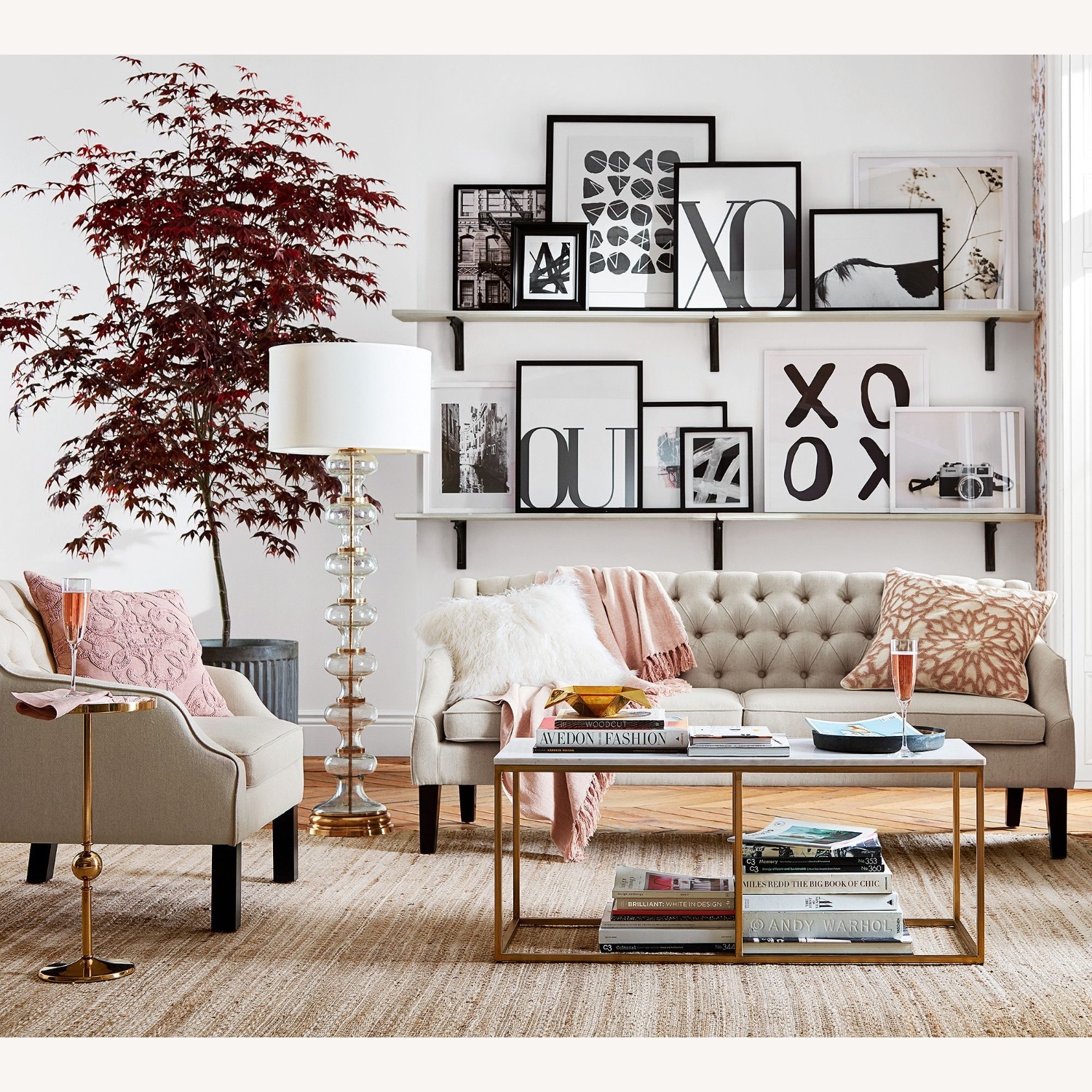 Pottery Barn Delaney Rectangular Marble Coffee Table (40.5") - image-6