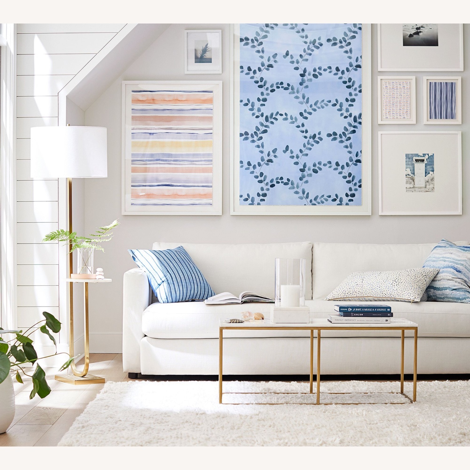 Pottery Barn Delaney Rectangular Marble Coffee Table (40.5") - image-2