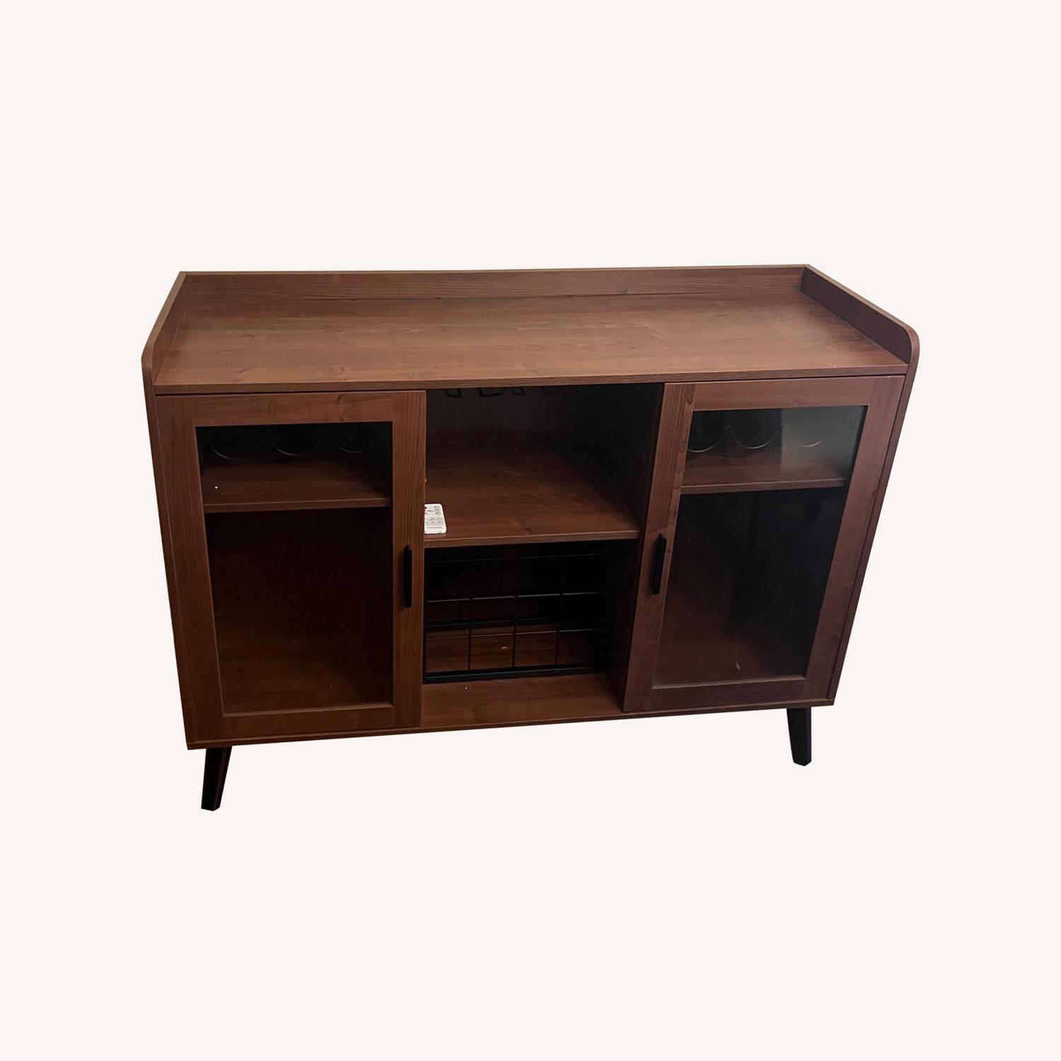 Bar Cabinet with 2 Swivel Bar Stools – Set - image-0