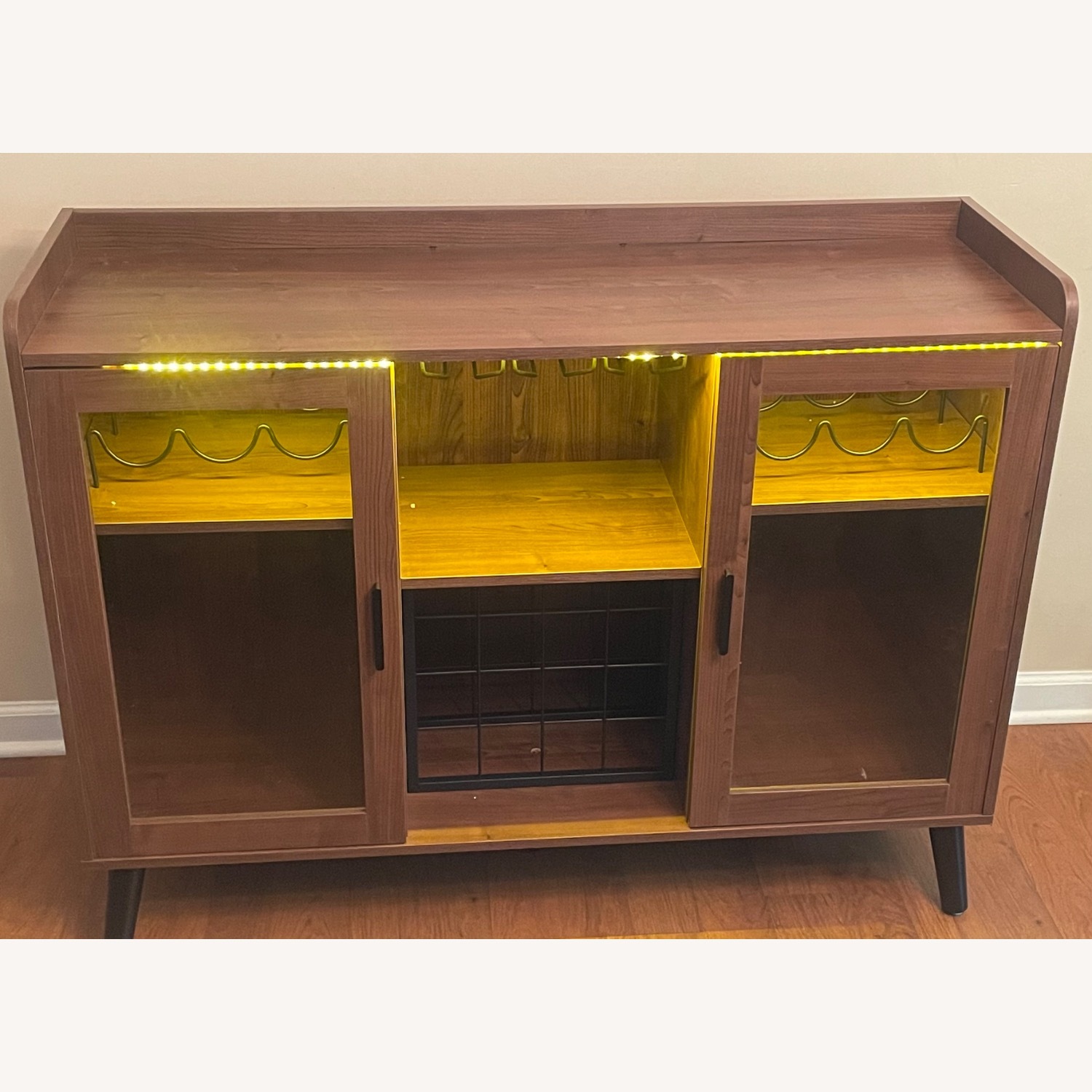 Bar Cabinet with 2 Swivel Bar Stools – Set - image-4