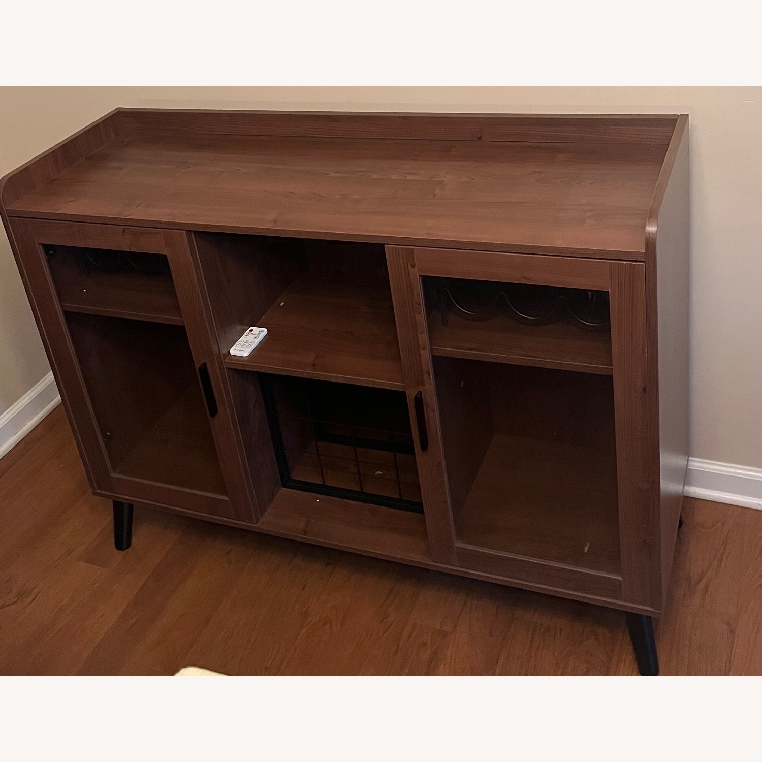 Bar Cabinet with 2 Swivel Bar Stools – Set - image-2