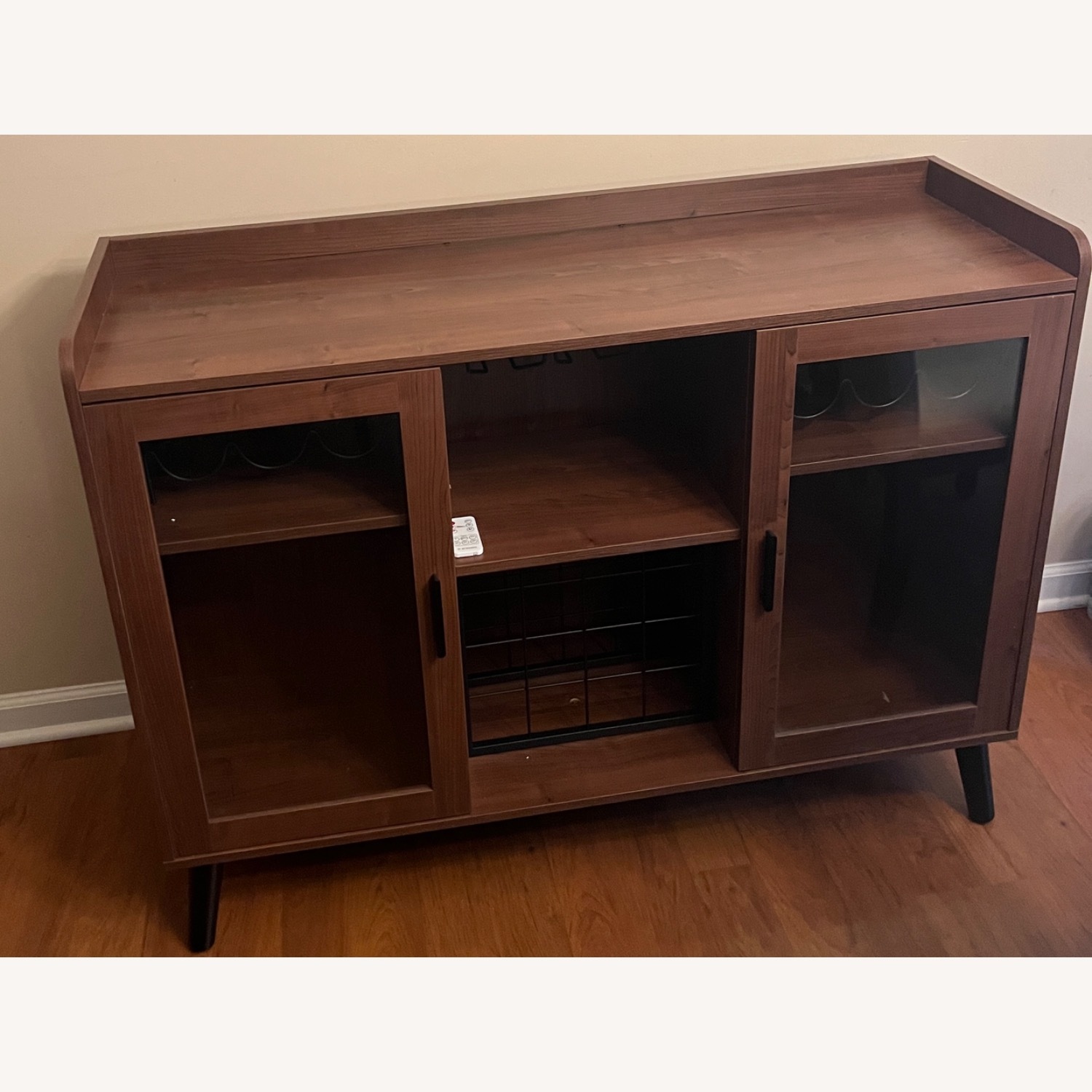 Bar Cabinet with 2 Swivel Bar Stools – Set - image-1