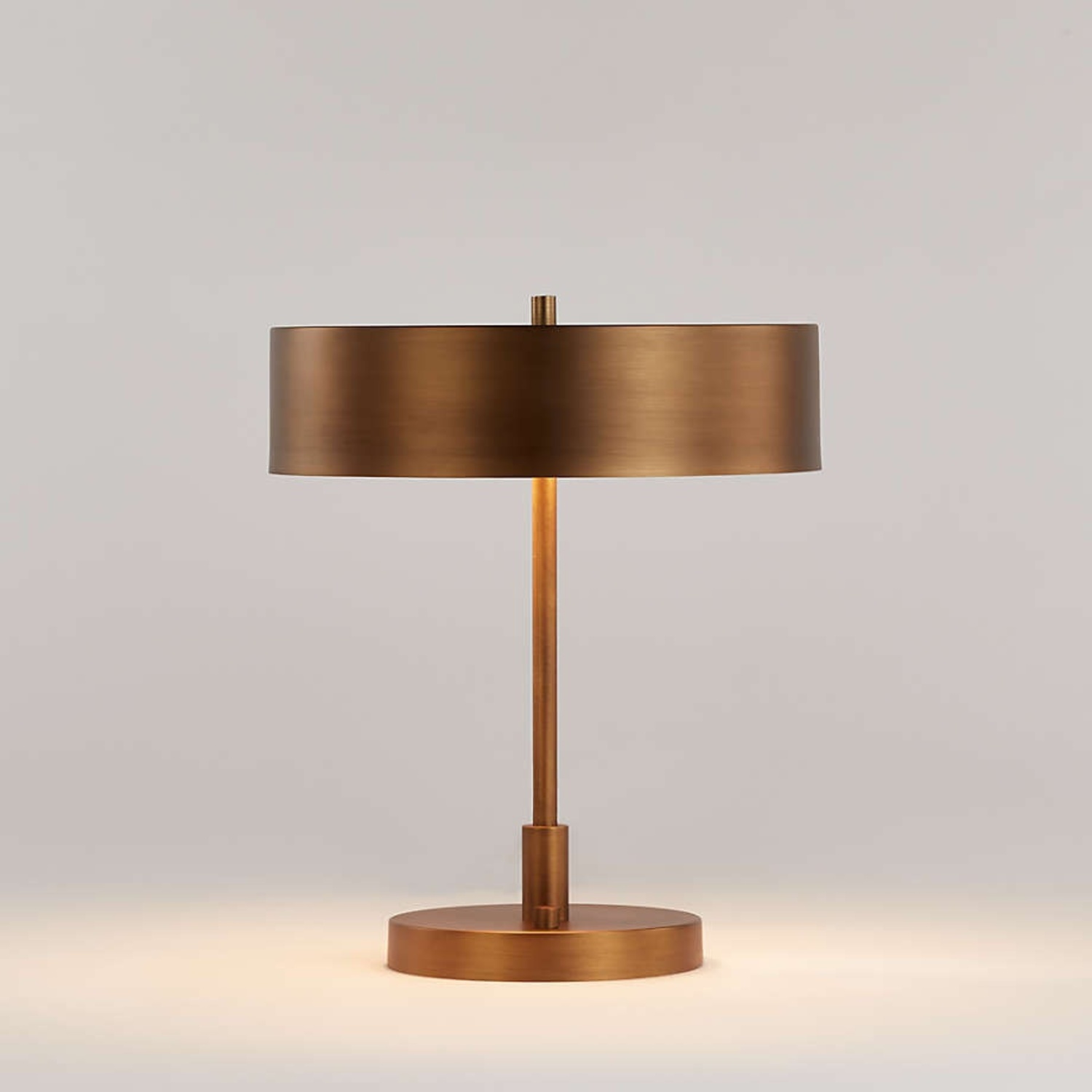 Crate & Barrel Zain Brass Table Lamp with USB Port 18" - image-4
