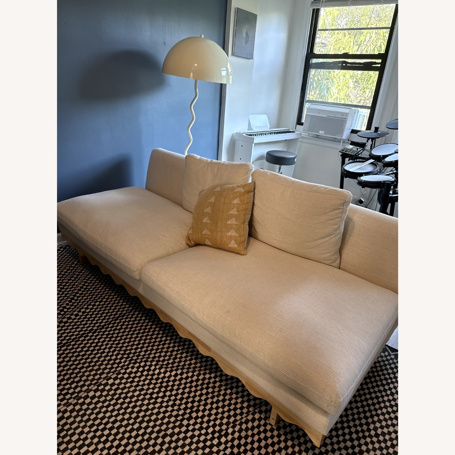 Urban Outfitters Roma Scalloped 3-Seater Sofa - image-1