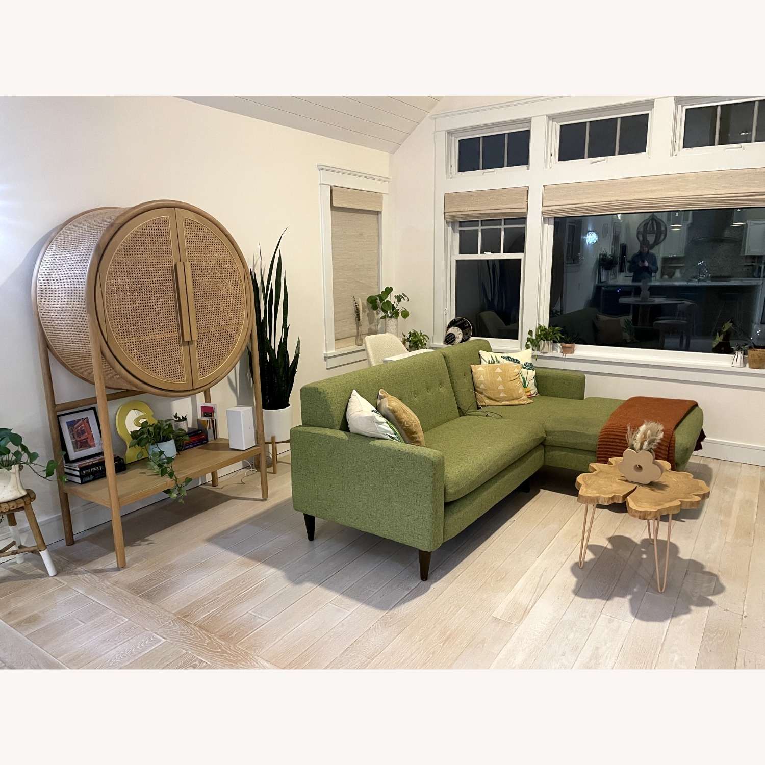 Crate & Barrel West 40" Cane Bar Cabinet - image-7