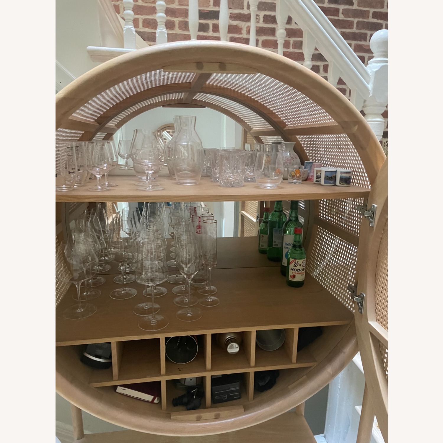 Crate & Barrel West 40" Cane Bar Cabinet - image-5