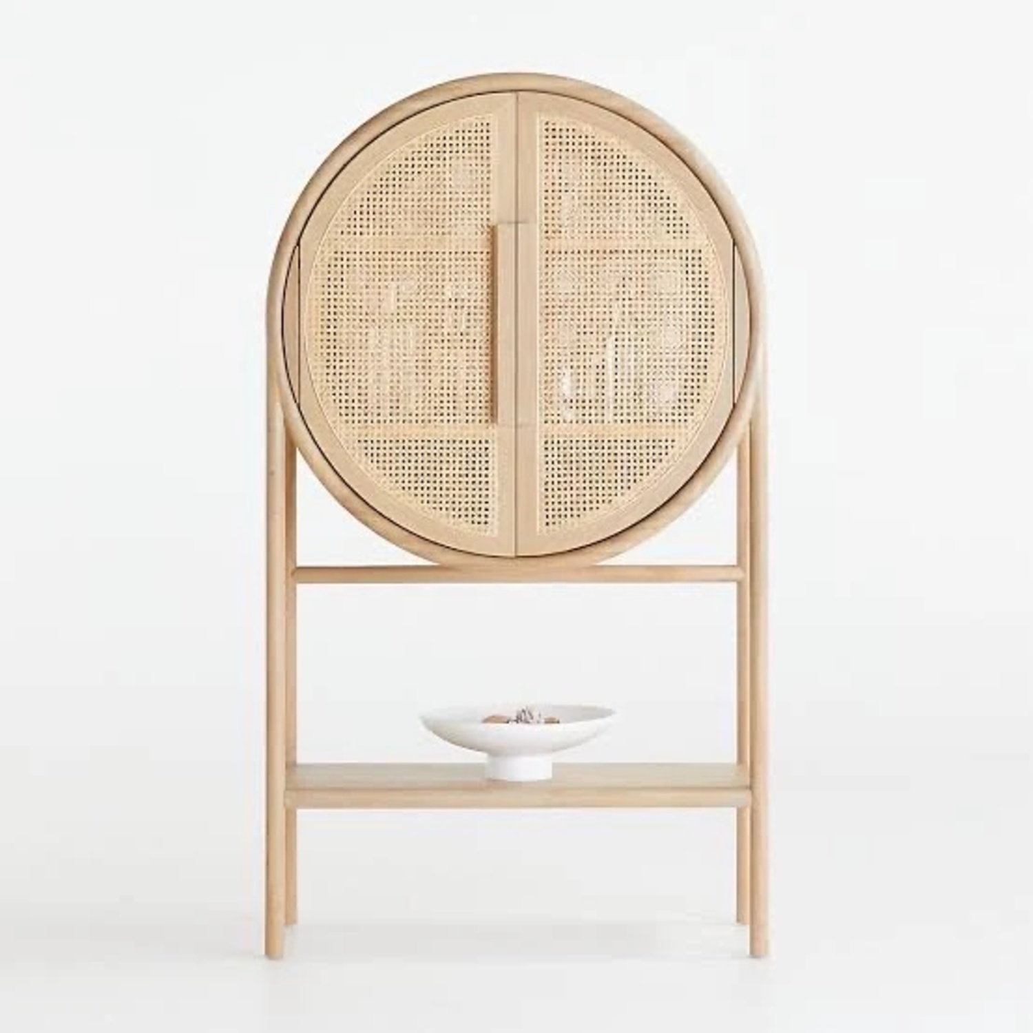 Crate & Barrel West 40" Cane Bar Cabinet - image-9