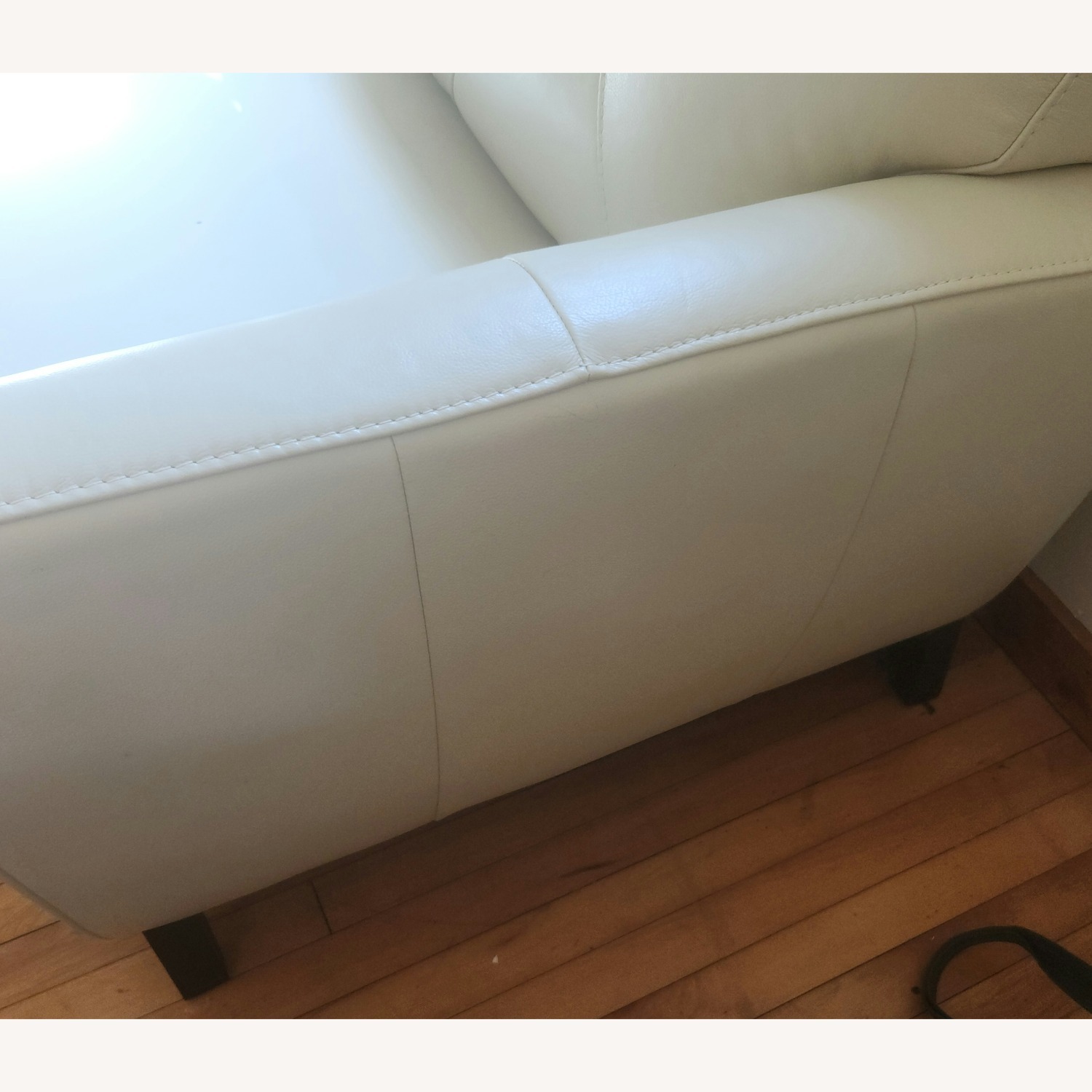 Macy's White Leather 2 Seater Sofa - image-2