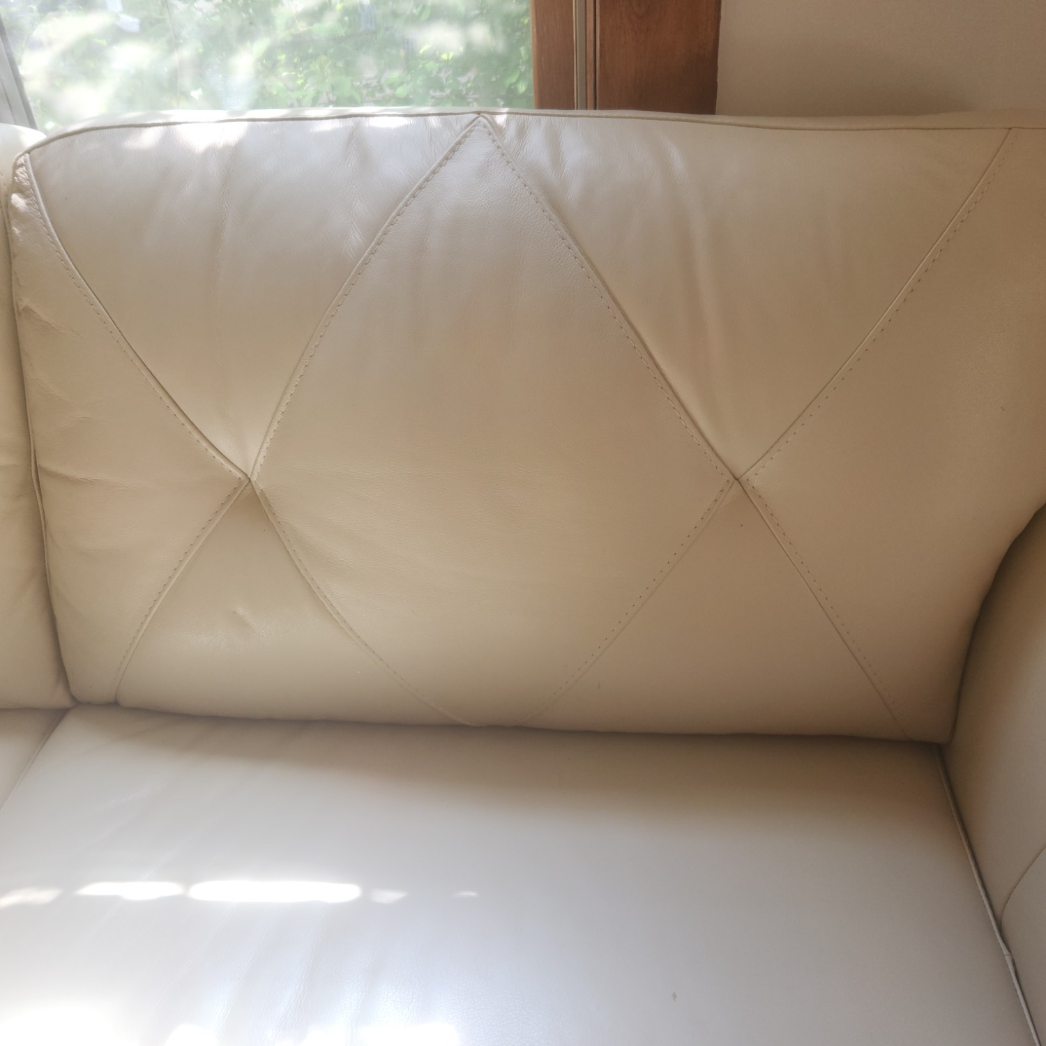 Macy's White Leather 2 Seater Sofa - image-3