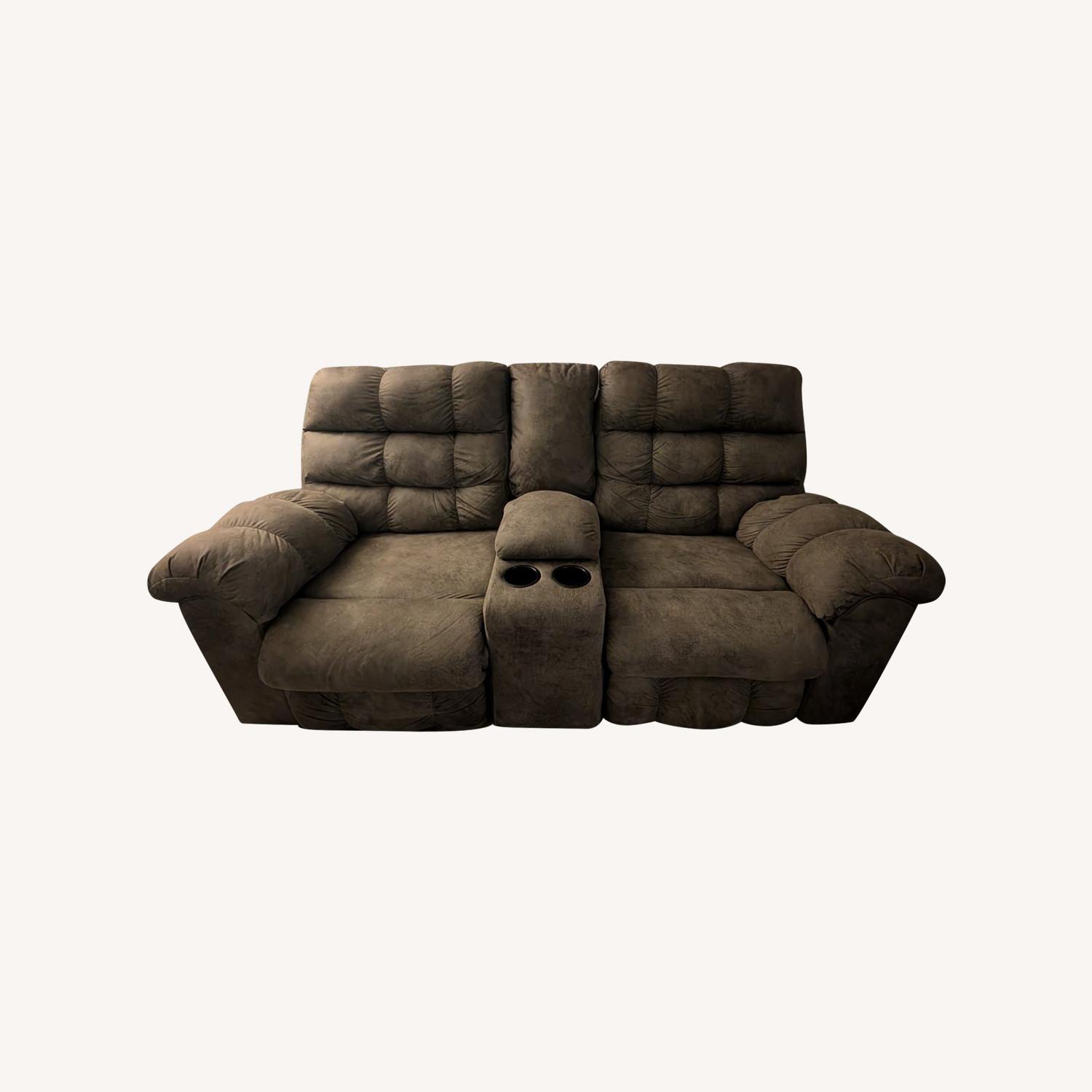 Dark Gray Microsuede 2 Seater Sofa - image-0
