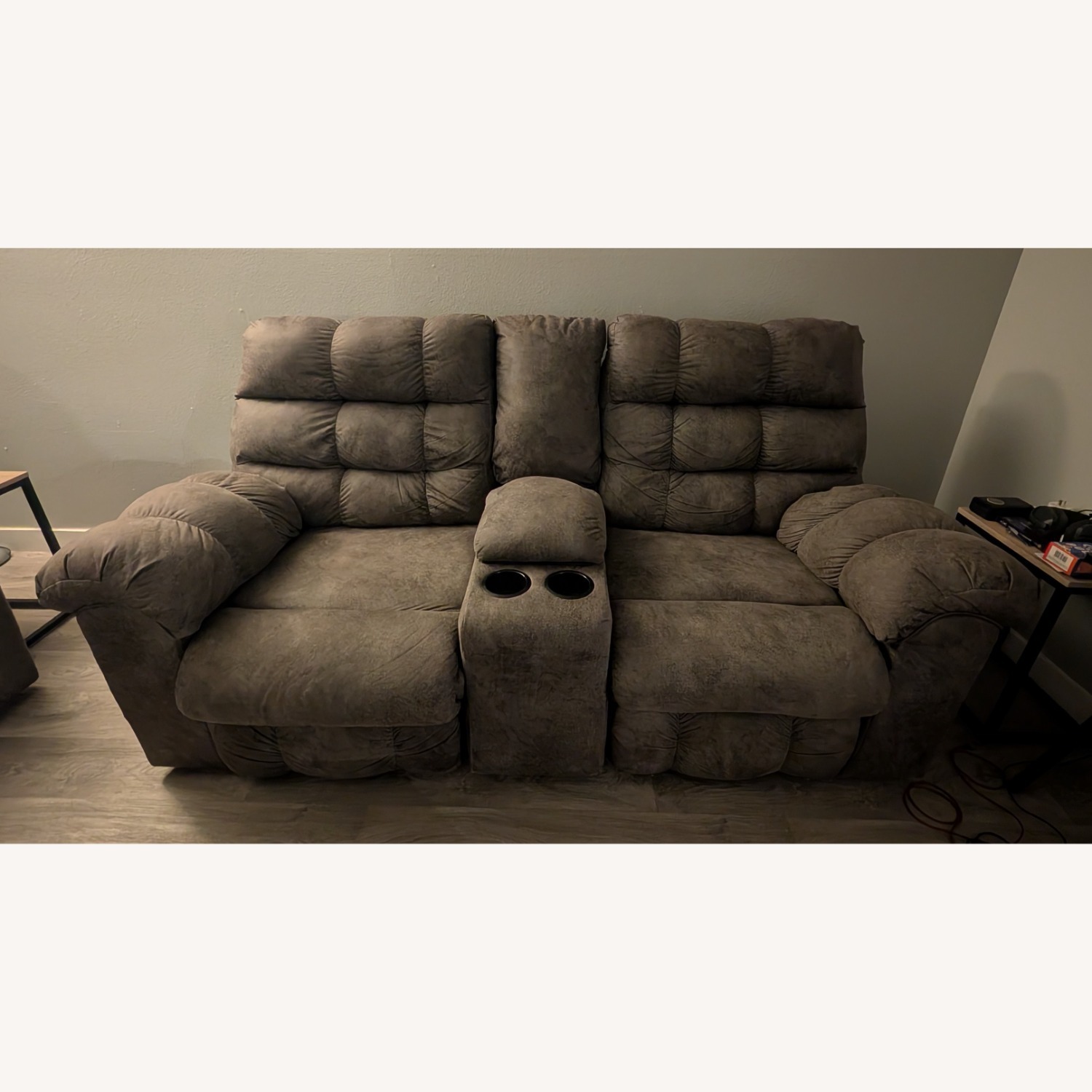 Dark Gray Microsuede 2 Seater Sofa - image-1