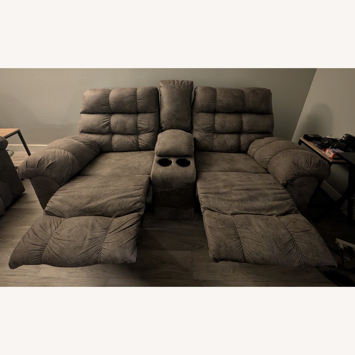 Dark Gray Microsuede 2 Seater Sofa - image-2