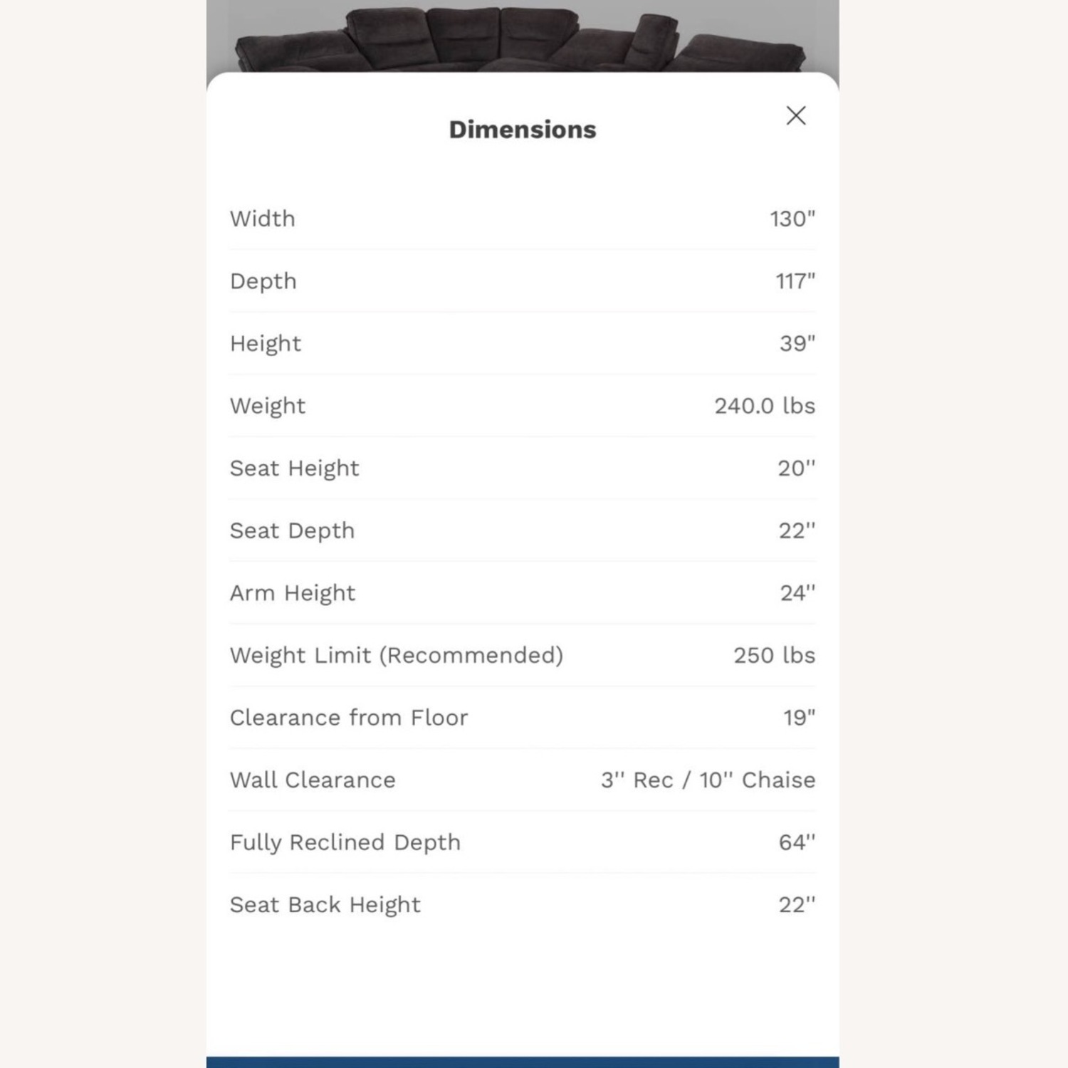 Pacifica Gray 130'' Power Reclining 6 Piece Right Arm Facing Chaise Sectional with USB Port - image-3