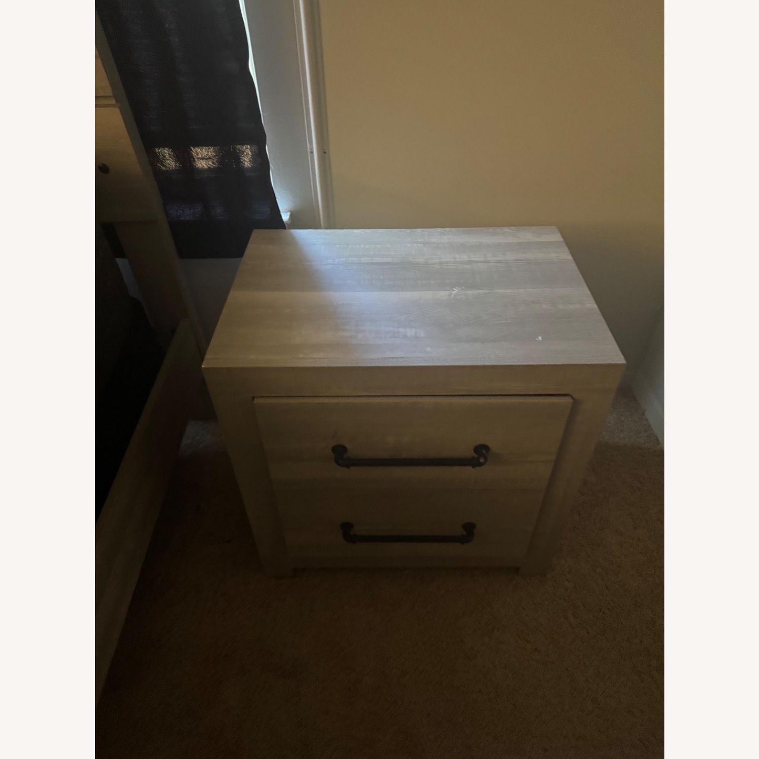 Vintage/Antique Light Gray Wood Headboard - image-2