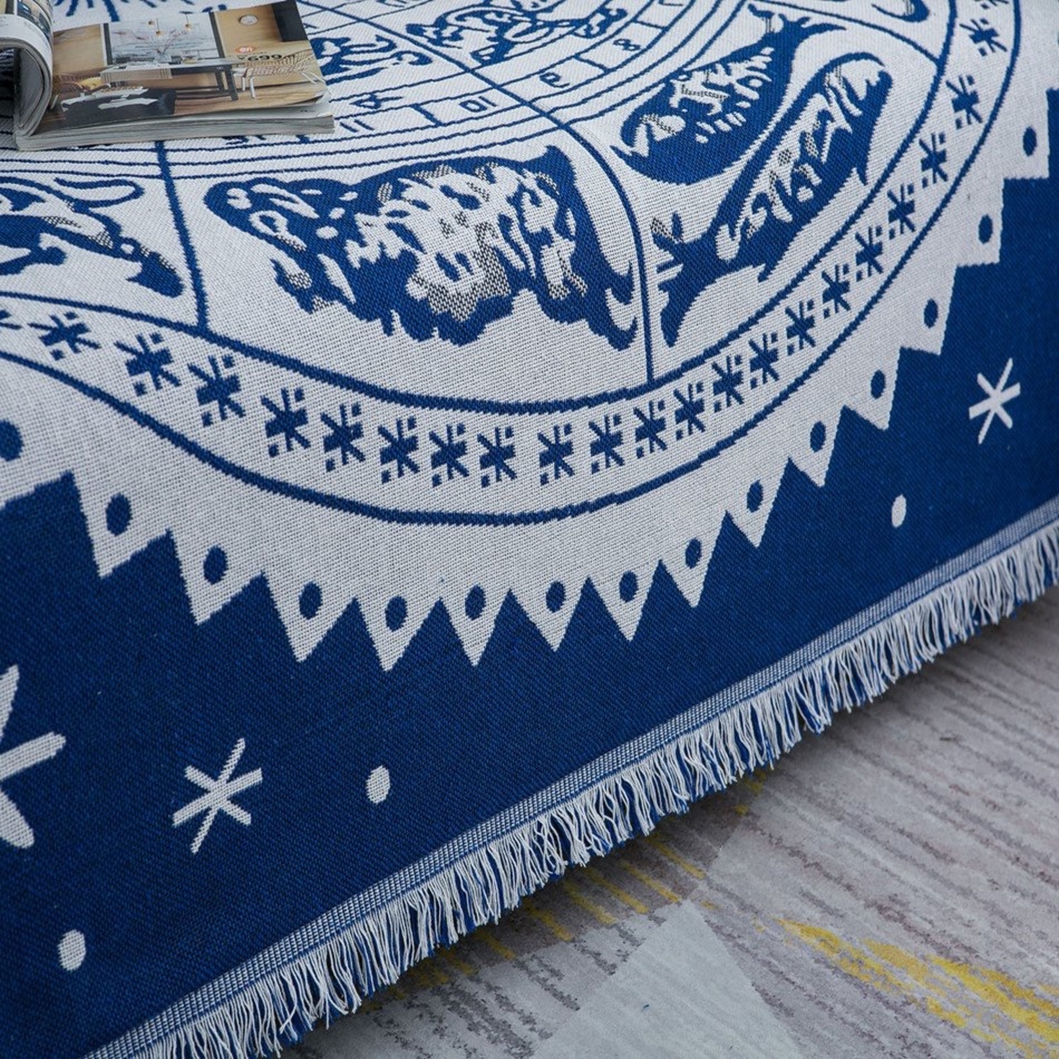 Boho Reversible Woven Throw Blanket - image-8
