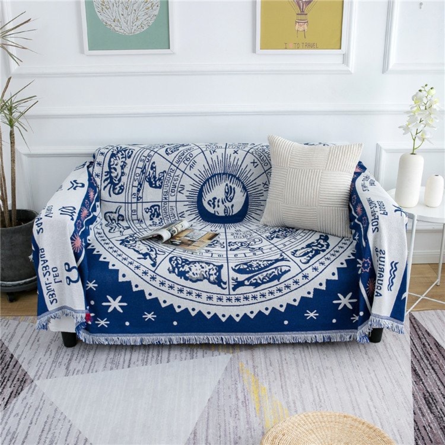 Boho Reversible Woven Throw Blanket - image-1