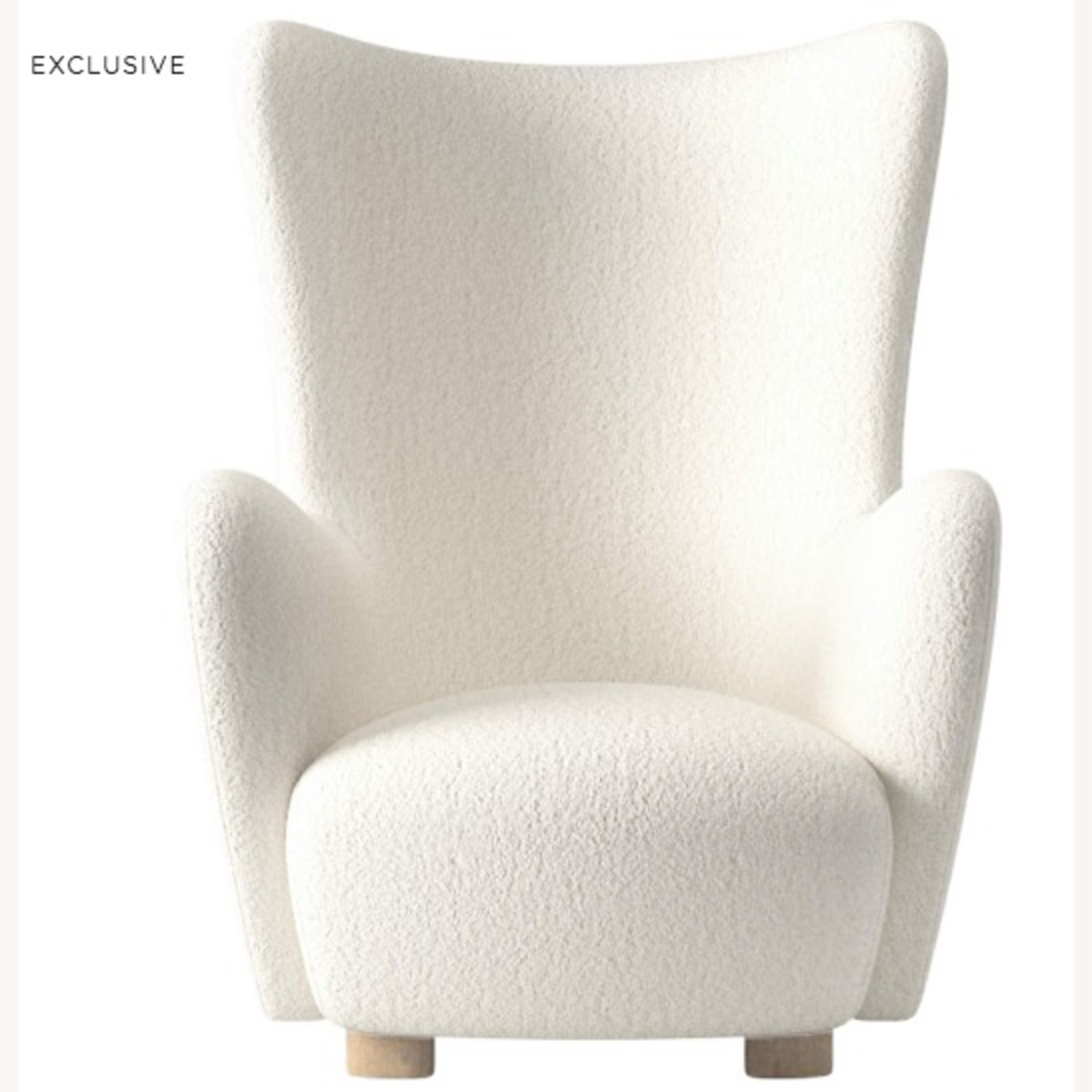 CB2 Boucle Accent Chair + Ottoman - image-1
