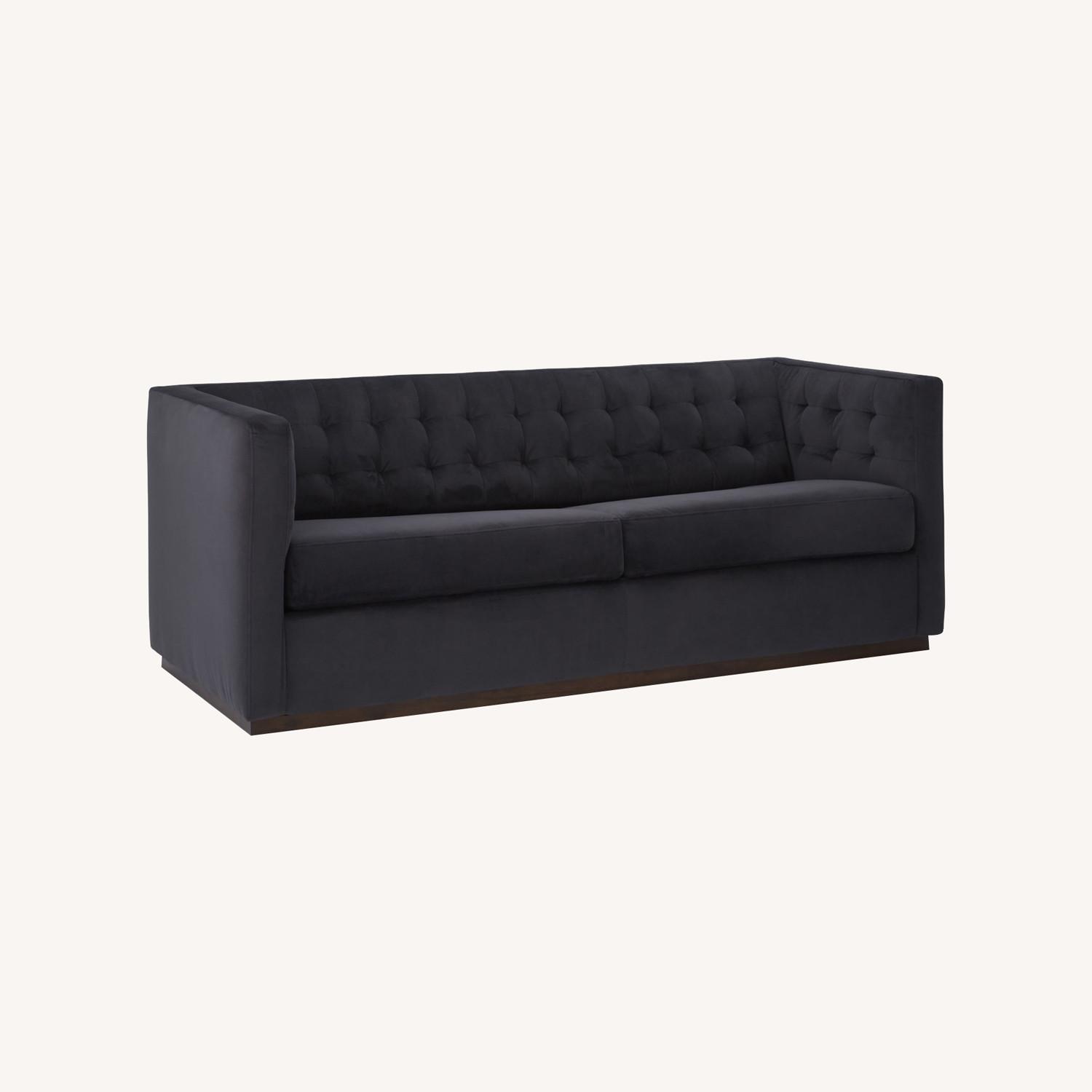 West Elm Rochester Dark Gray Velvet Sleeper Sofa - image-0