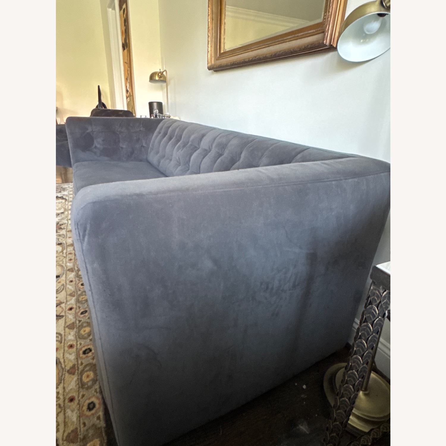 West Elm Rochester Dark Gray Velvet Sleeper Sofa - image-4