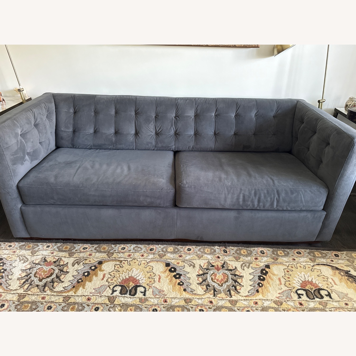 West Elm Rochester Dark Gray Velvet Sleeper Sofa - image-1