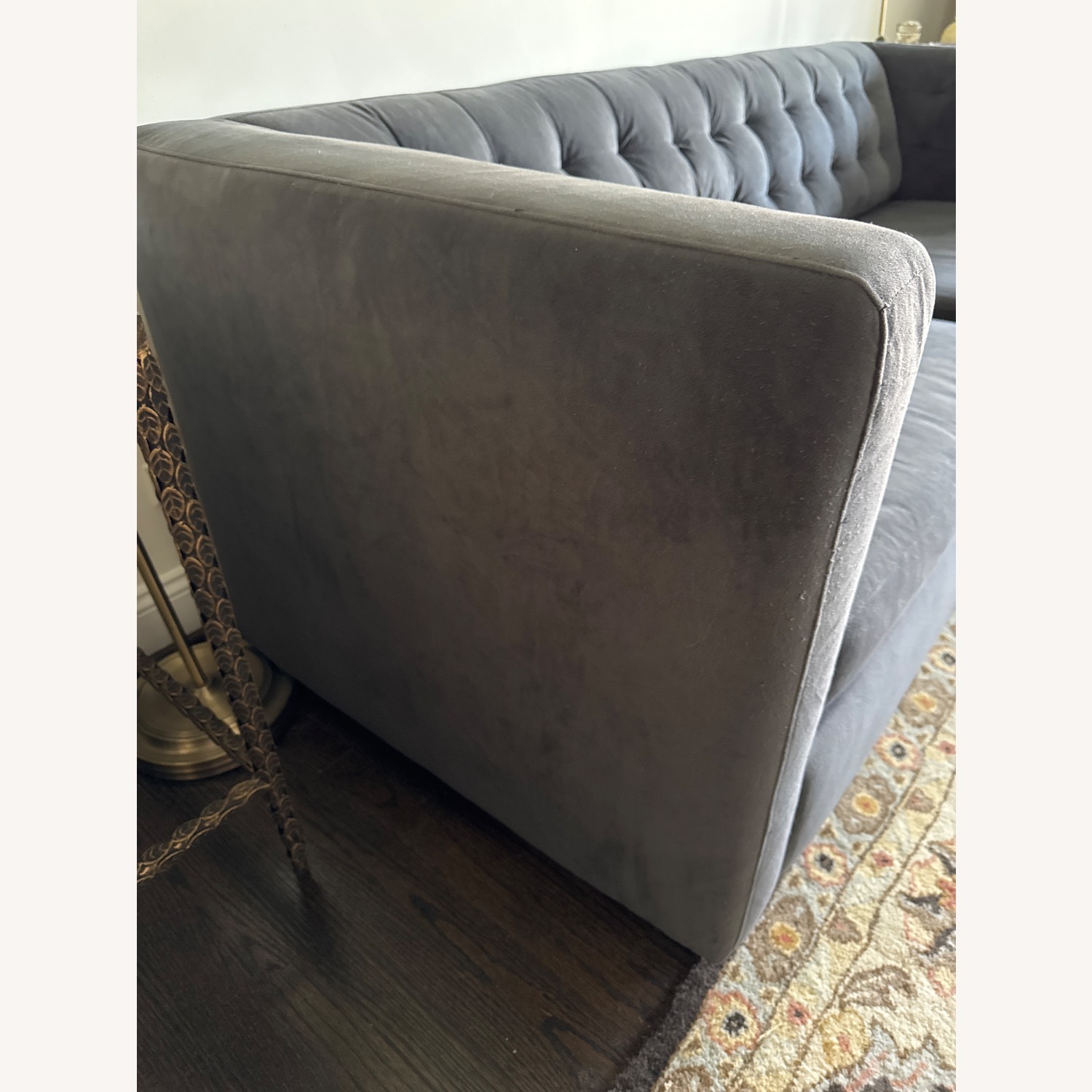 West Elm Rochester Dark Gray Velvet Sleeper Sofa - image-3