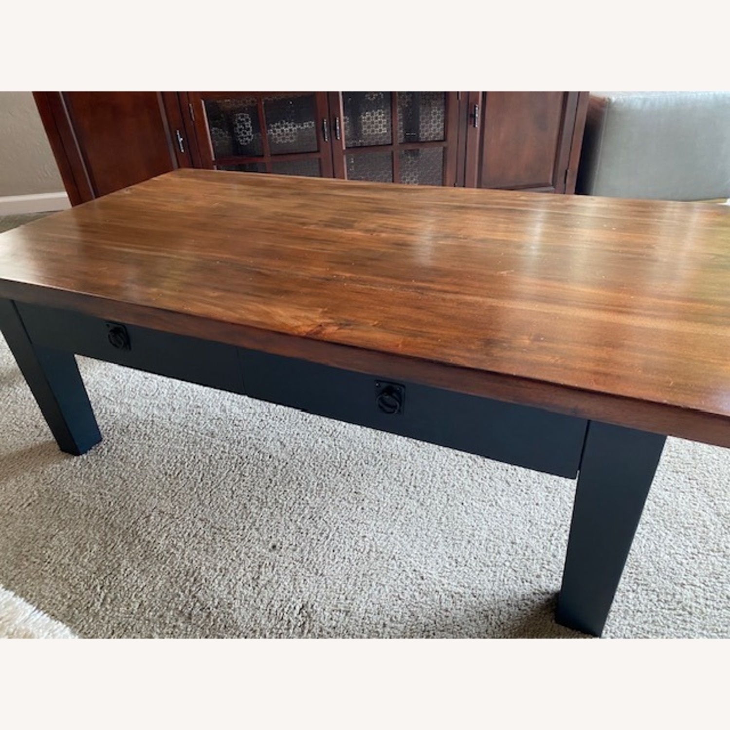 Light Brown Wood Coffee Table - image-1