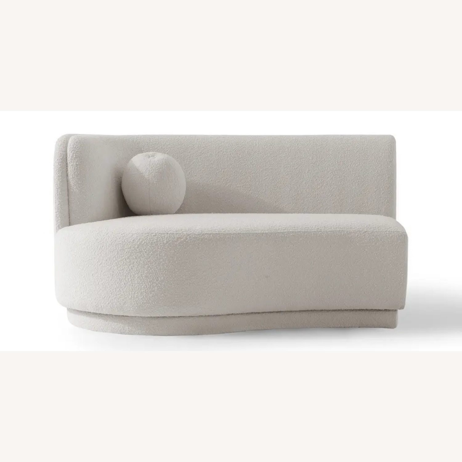 Kardiel Swoosh White Boucle Loveseat - image-7