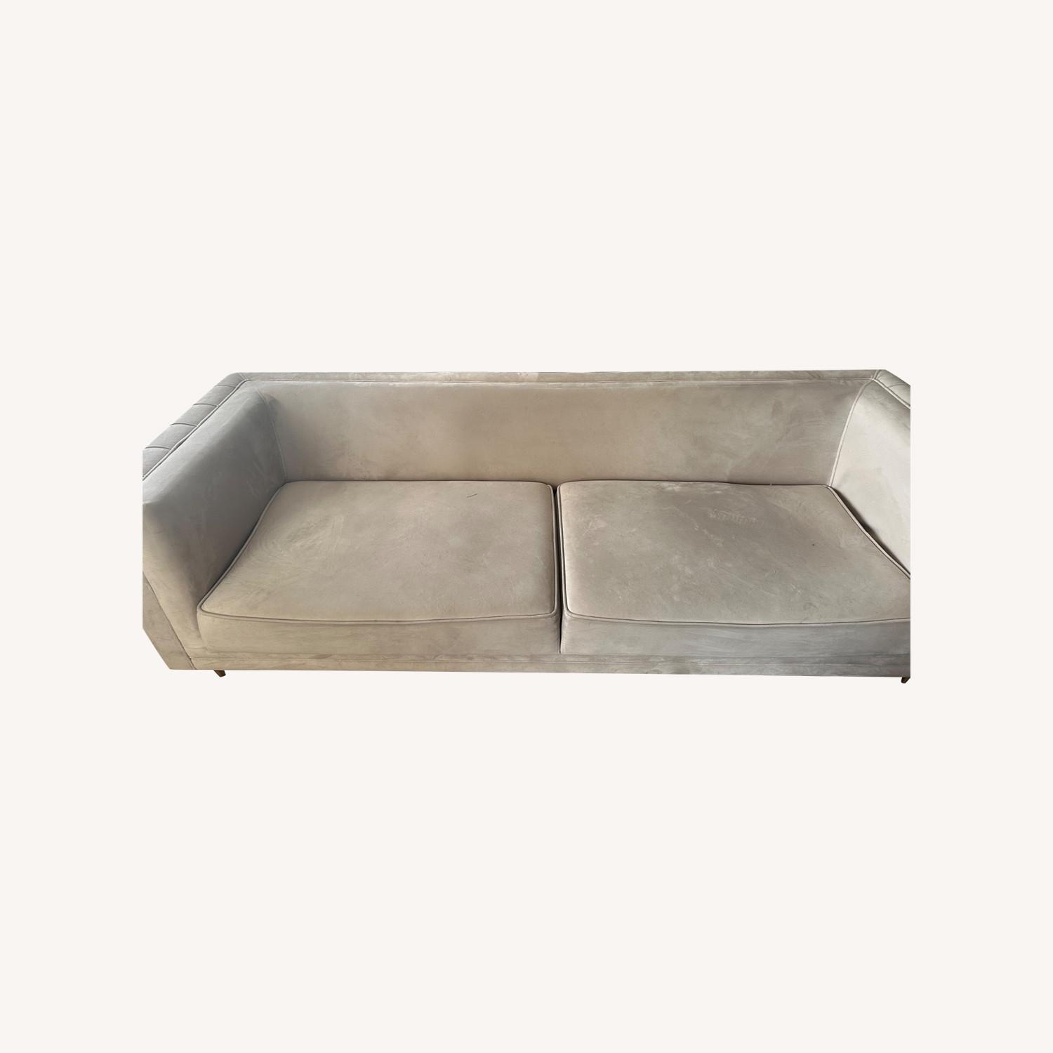 White Fabric Sleeper Sofa - image-0