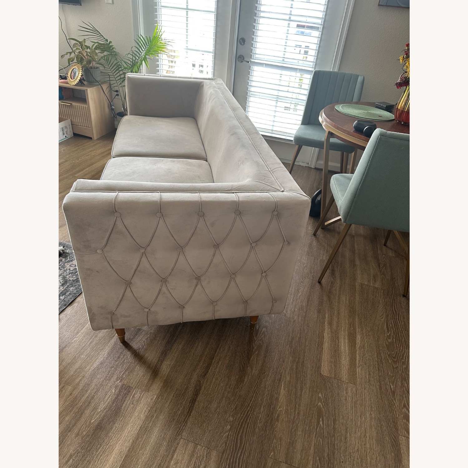 White Fabric Sleeper Sofa - image-2