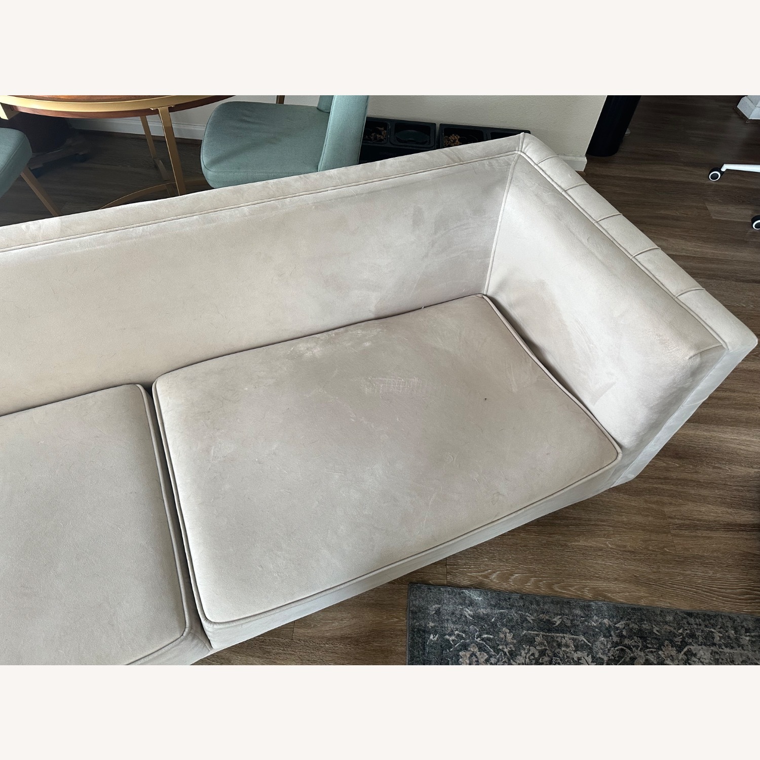 White Fabric Sleeper Sofa - image-4