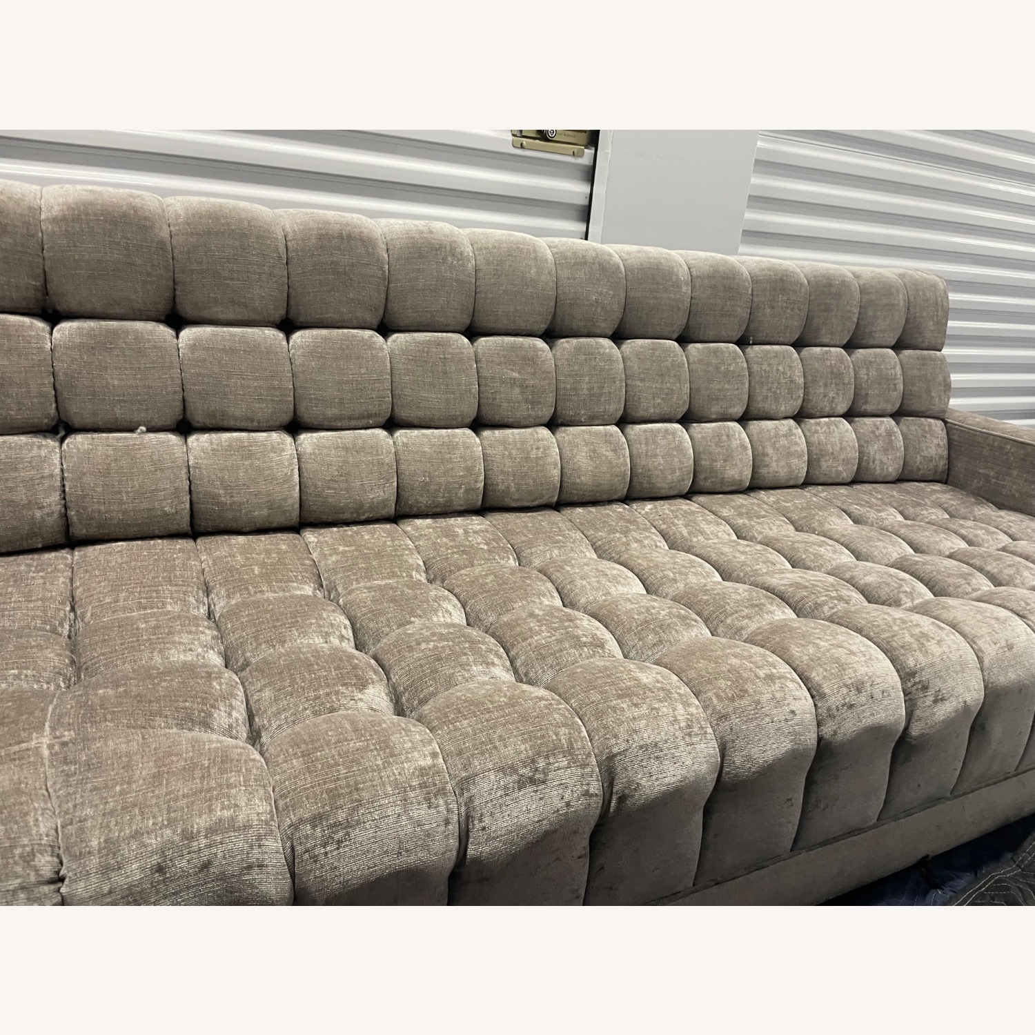 Light Gray Velvet 3+ Seater Sofa - image-2