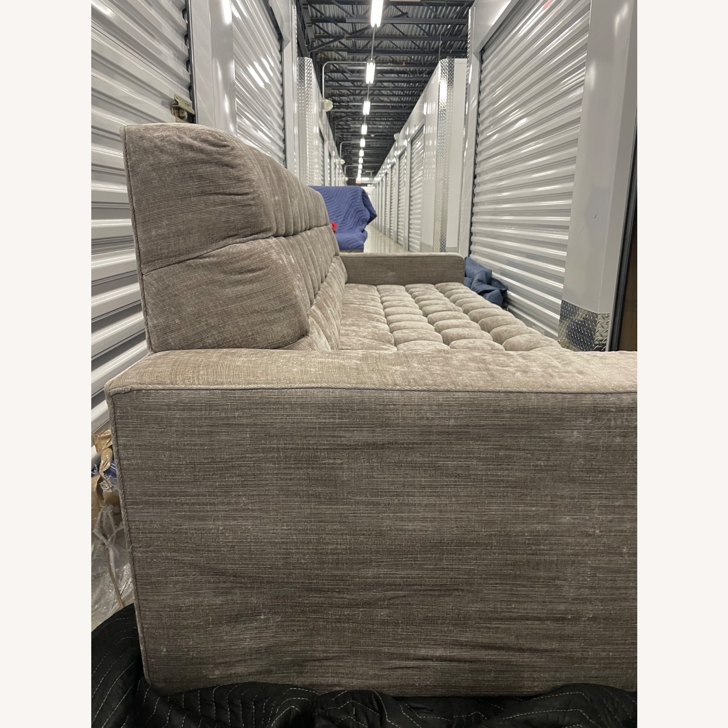 Light Gray Velvet 3+ Seater Sofa - image-3