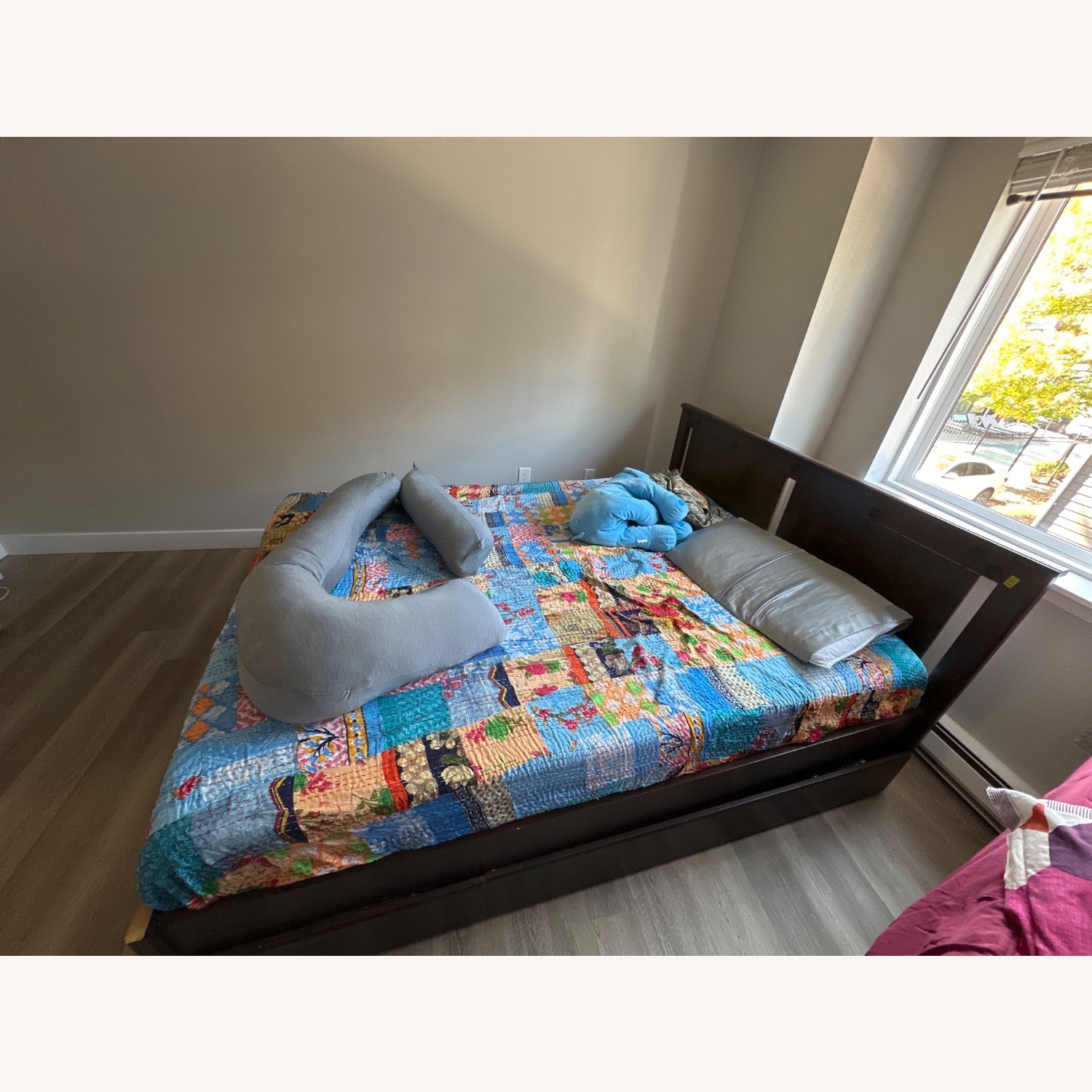 IKEA Songesand Dark Brown Wood Queen Bed - image-2