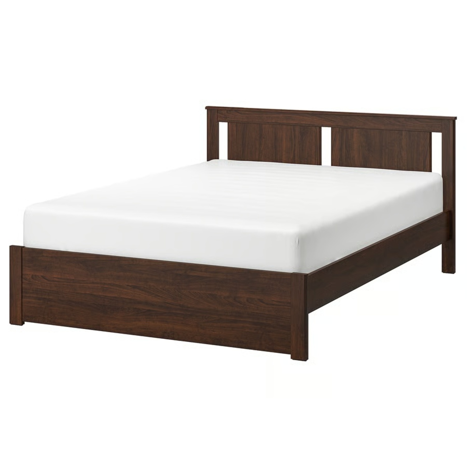 IKEA Songesand Dark Brown Wood Queen Bed - image-6