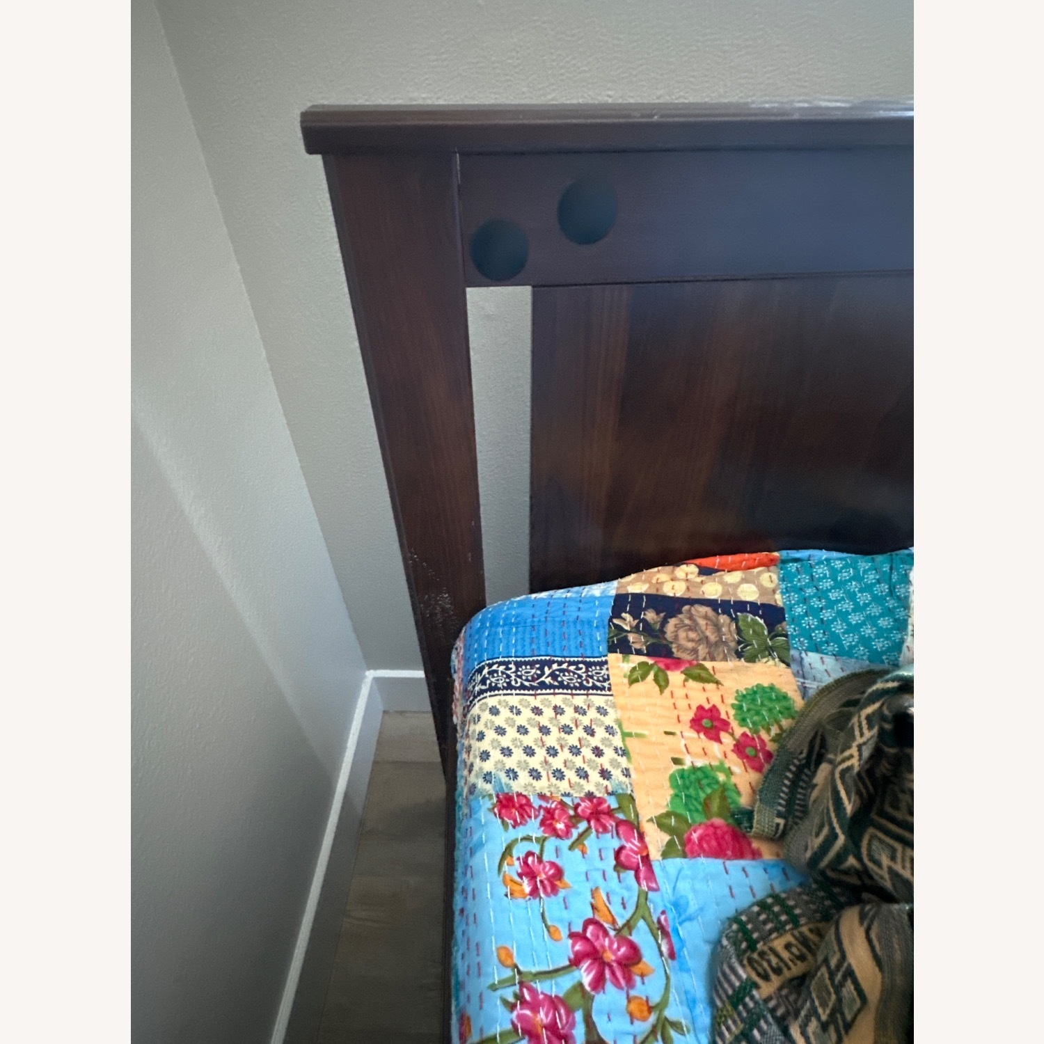 IKEA Songesand Dark Brown Wood Queen Bed - image-5