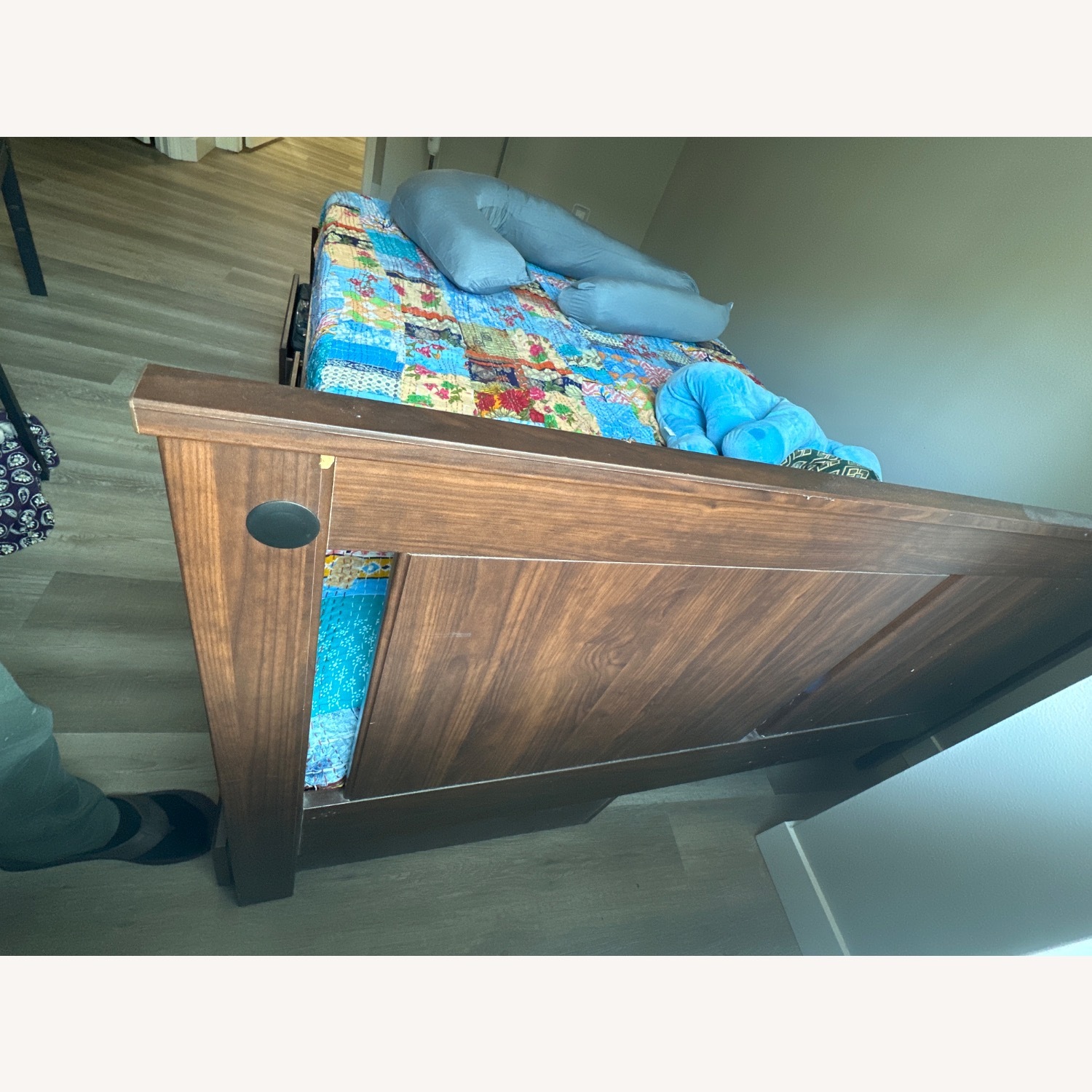 IKEA Songesand Dark Brown Wood Queen Bed - image-4