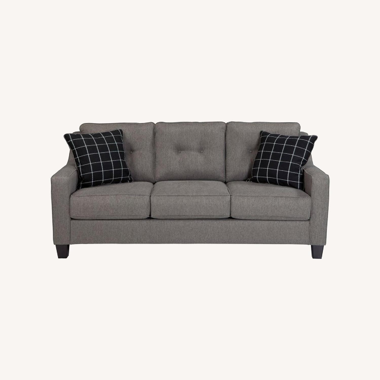 Jennifer Convertibles Light Gray Fabric 3+ Seater Sofa - image-0