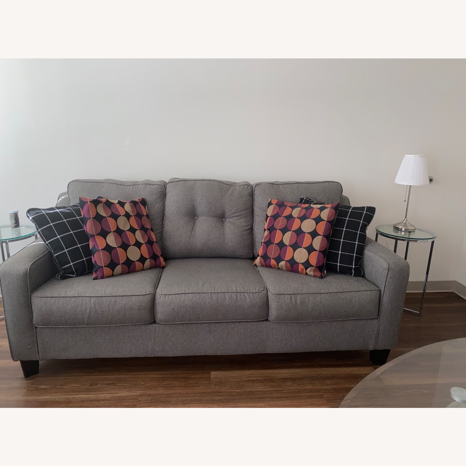 Jennifer Convertibles Light Gray Fabric 3+ Seater Sofa - image-1