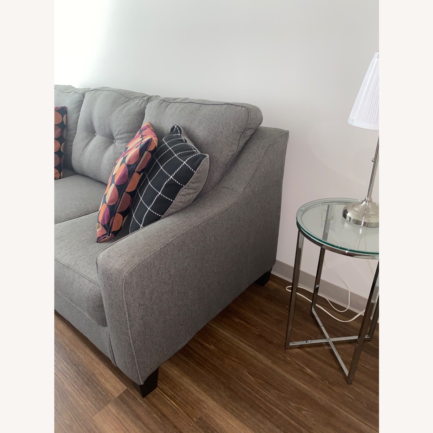 Jennifer Convertibles Light Gray Fabric 3+ Seater Sofa - image-2