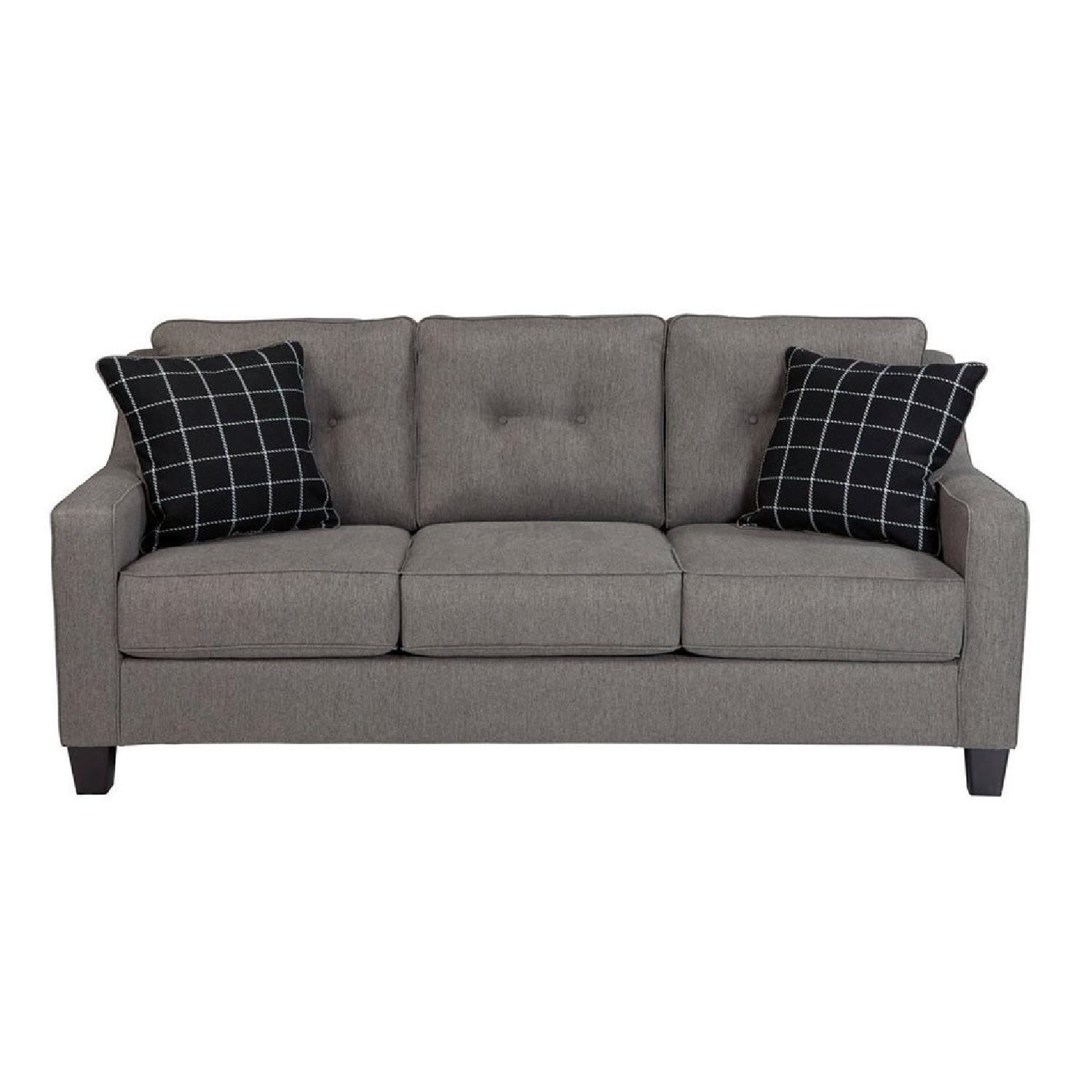 Jennifer Convertibles Light Gray Fabric 3+ Seater Sofa - image-4